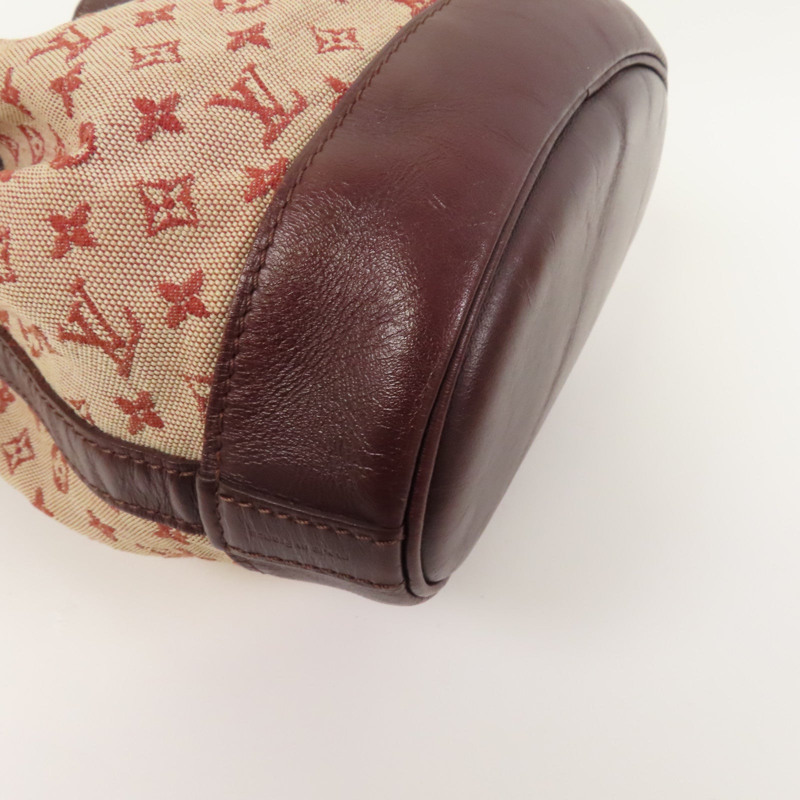 LOUIS VUITTON Monogram Mini Lin金扣Noelie肩背袋紅色