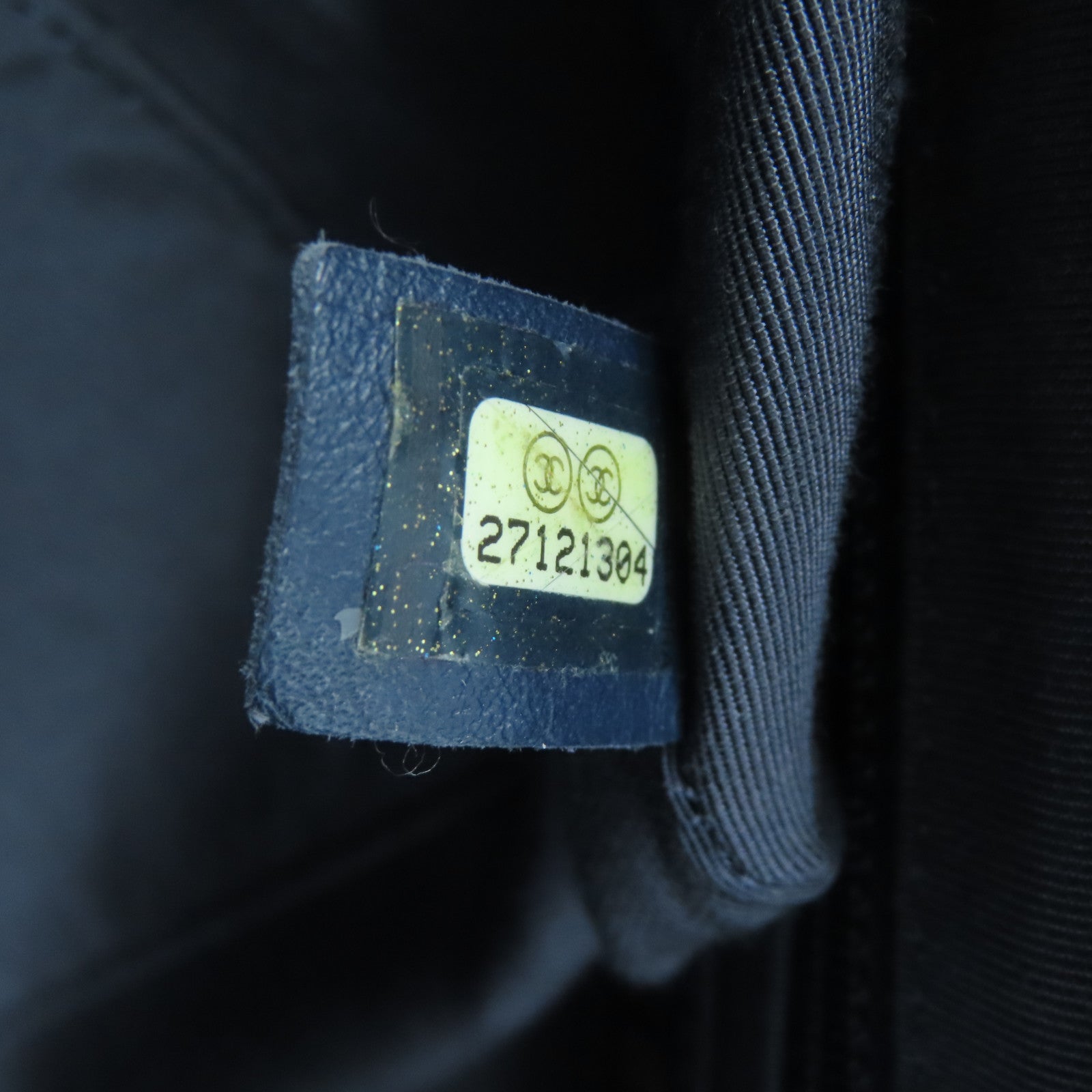 CHANEL 菱格牛皮皮革Tote Bag金扣鏈帶手挽肩背兩用袋藍色