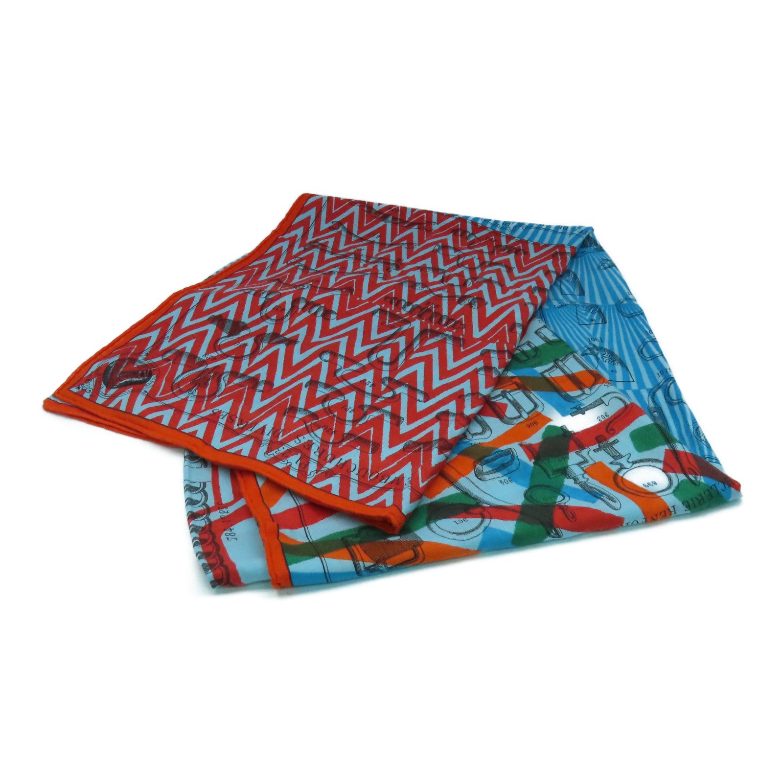 HERMES 【激減優惠】羊絨/絲質Scarf 140X140絲巾藍色/橙色