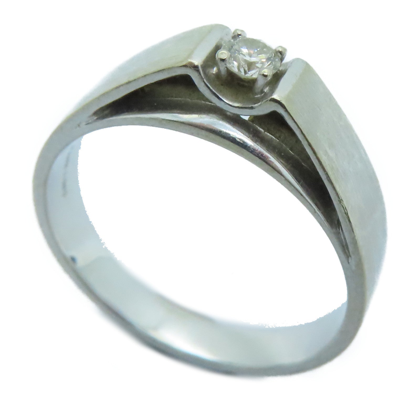 JEWELRY 18K白金Diamond Ring 0.12ct钻石戒指US#9.5