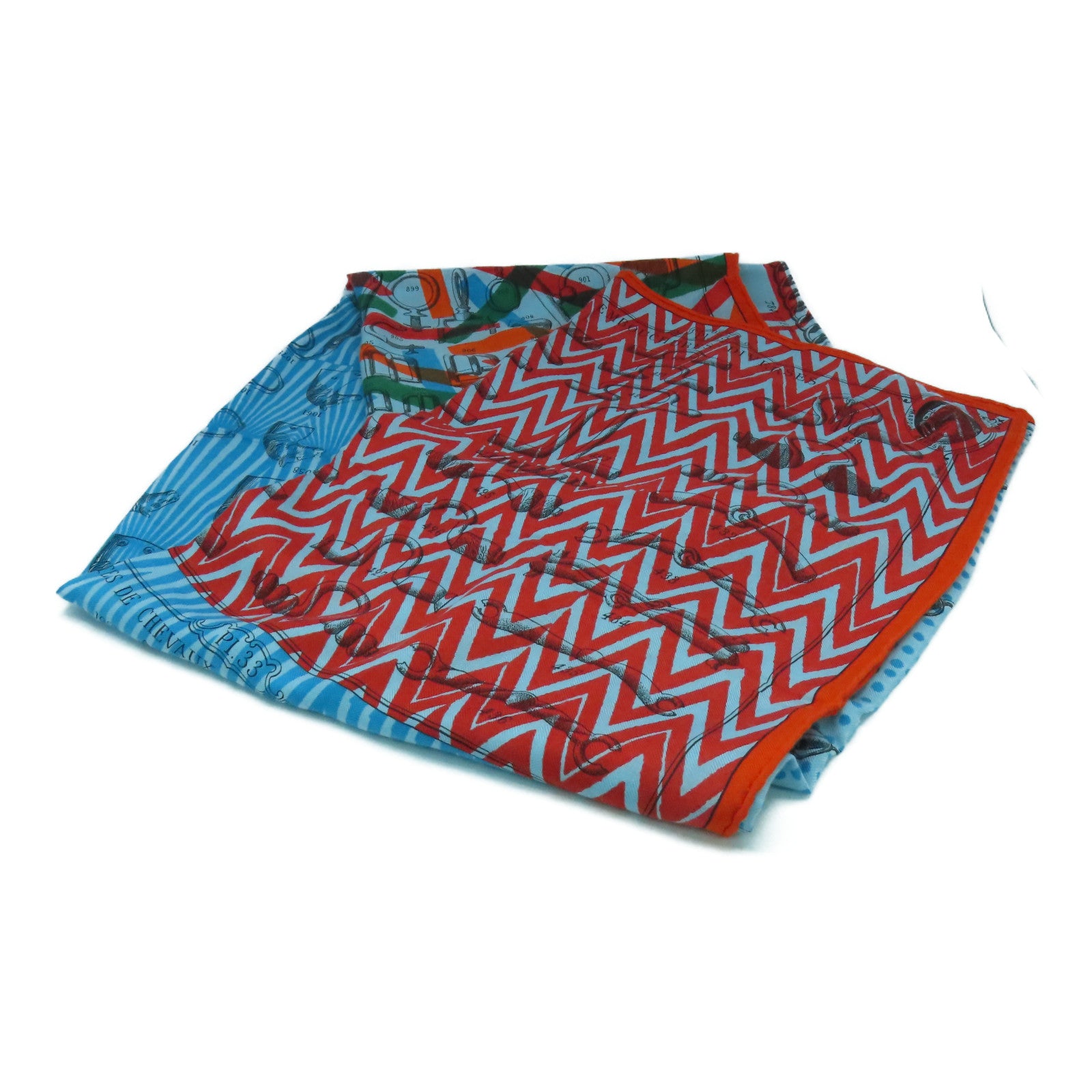 HERMES 【激減優惠】羊絨/絲質Scarf 140X140絲巾藍色/橙色