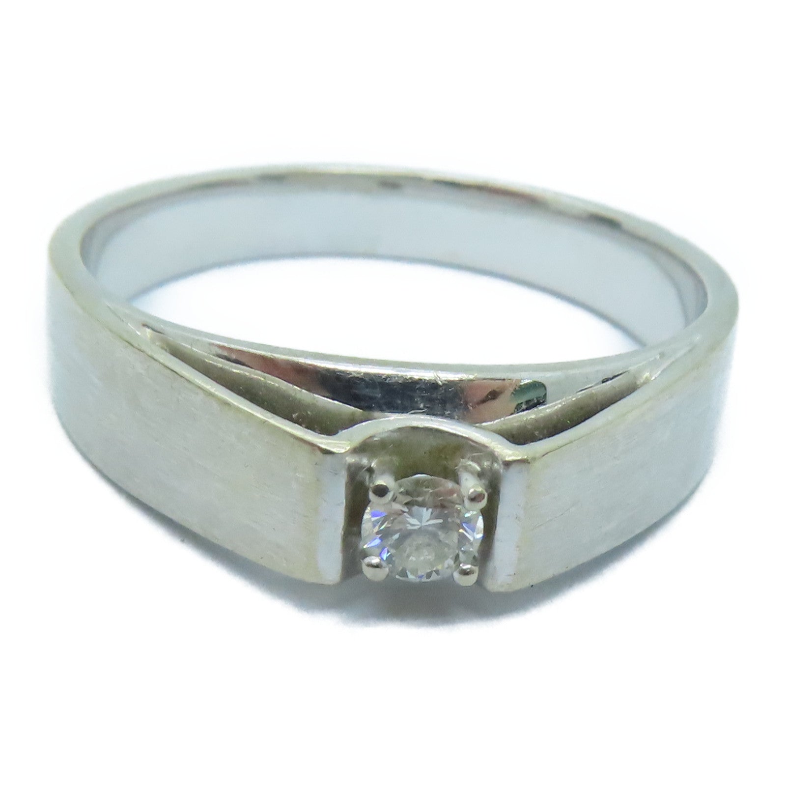 JEWELRY 18K白金Diamond Ring 0.12ct钻石戒指US#9.5