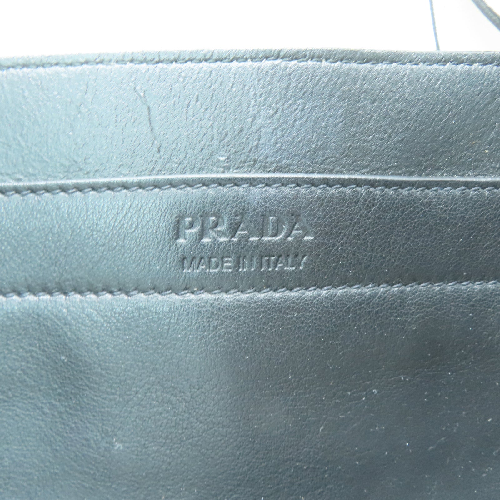 PRADA 牛皮皮革Tote Bag銀扣手挽肩背兩用袋灰色/白色
