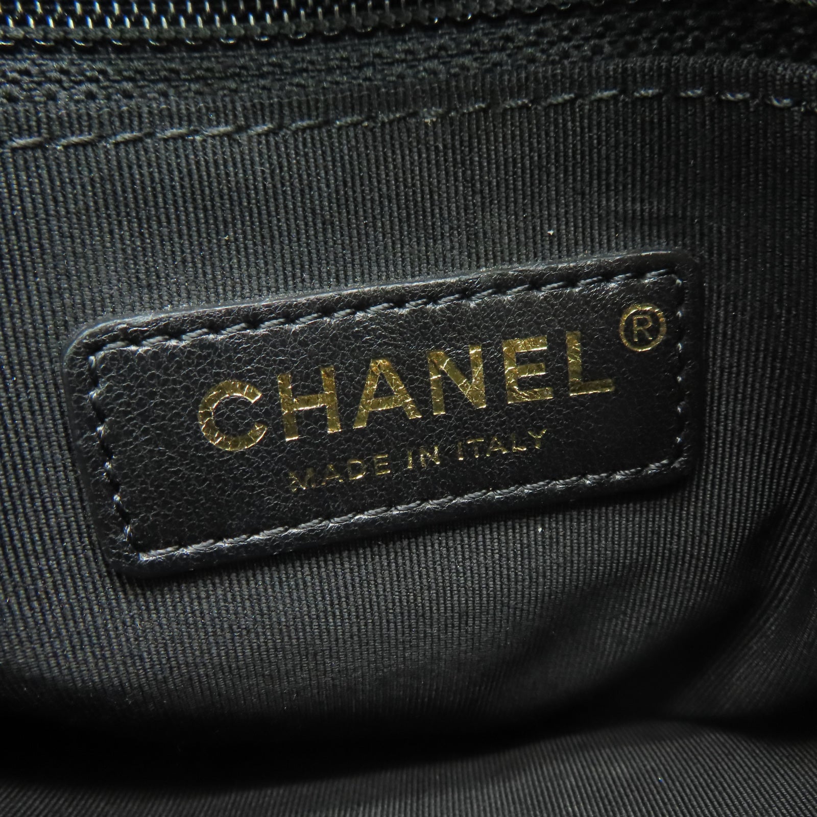 CHANEL 斜纹牛皮皮革/蛇皮皮革2 Way Shoulder Bag金扣链带肩背袋黑色