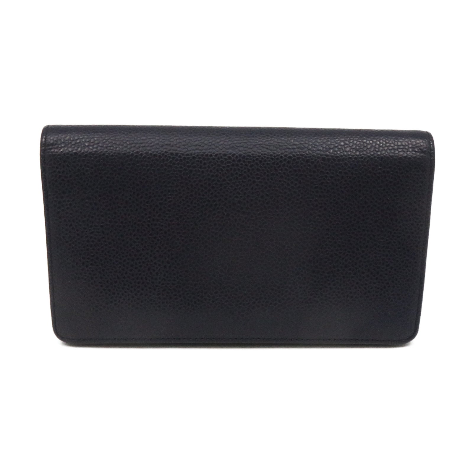 CHANEL Caviar Leather Long Wallet Purple