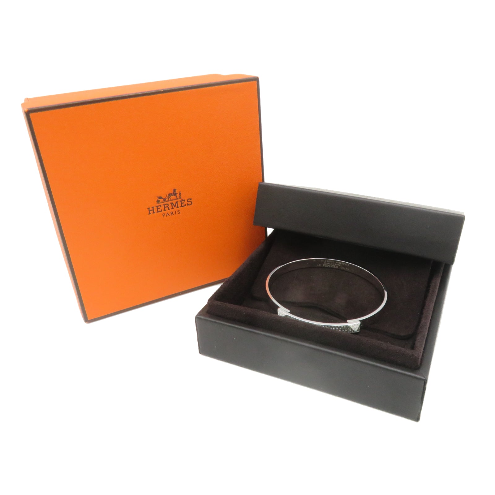 HERMES 【激减优惠】18K白金Collier De Chien Bracelet 0.91ct钻石手环