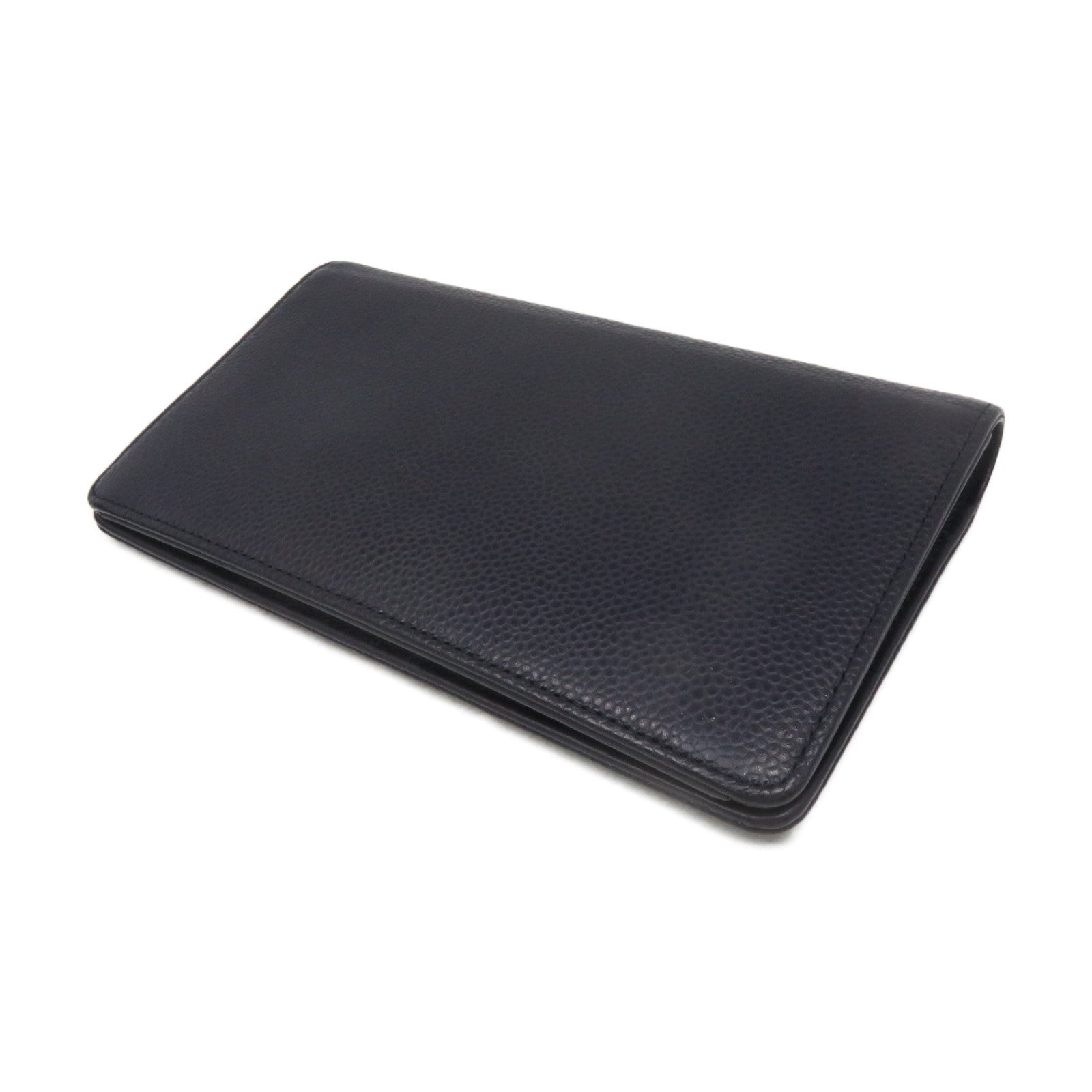 CHANEL Caviar Leather Long Wallet Purple