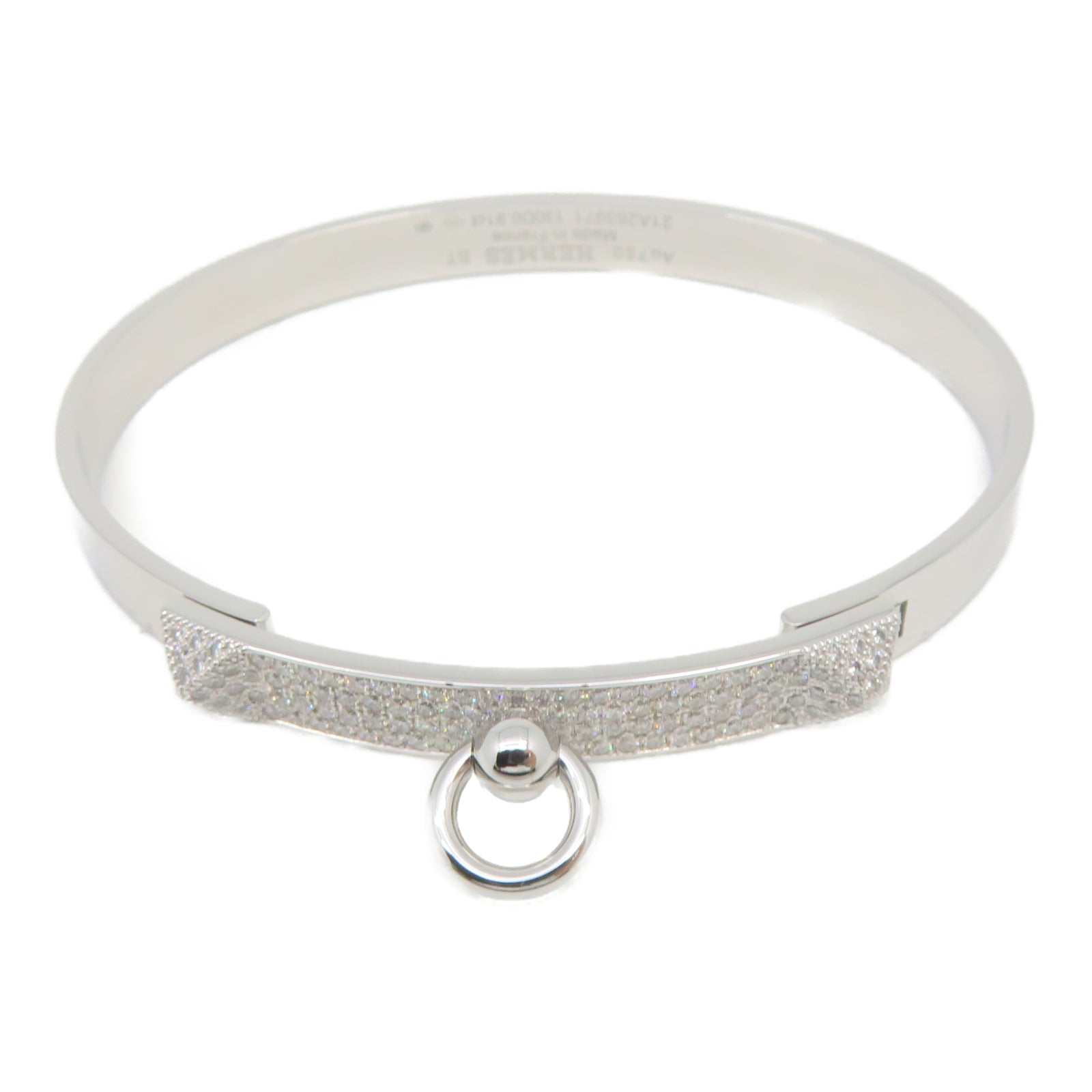 HERMES 【激减优惠】18K白金Collier De Chien Bracelet 0.91ct钻石手环