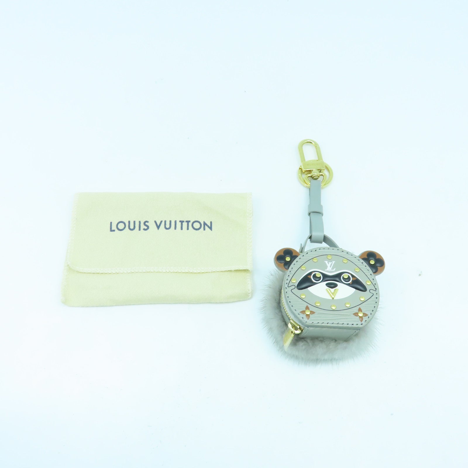 LOUIS VUITTON 皮革/皮草Key Ring/Charm金扣鑰匙圈/掛飾灰色