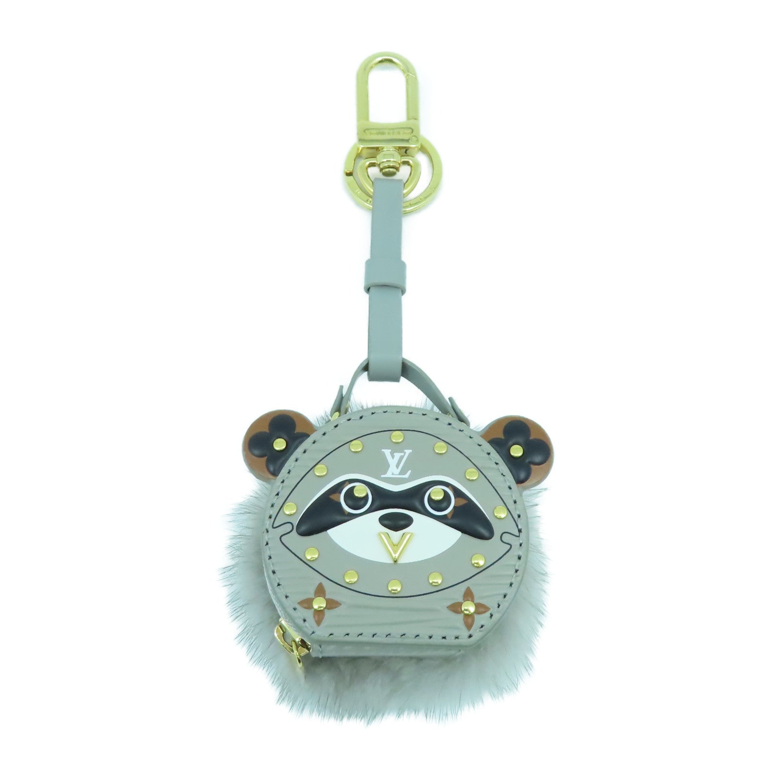 LOUIS VUITTON 皮革/皮草Key Ring/Charm金扣鑰匙圈/掛飾灰色