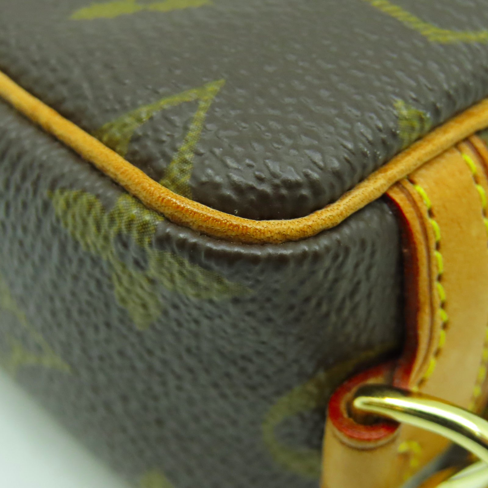 LOUIS VUITTON Monogram Trousse Wapiti Pouch金扣手拿包啡色