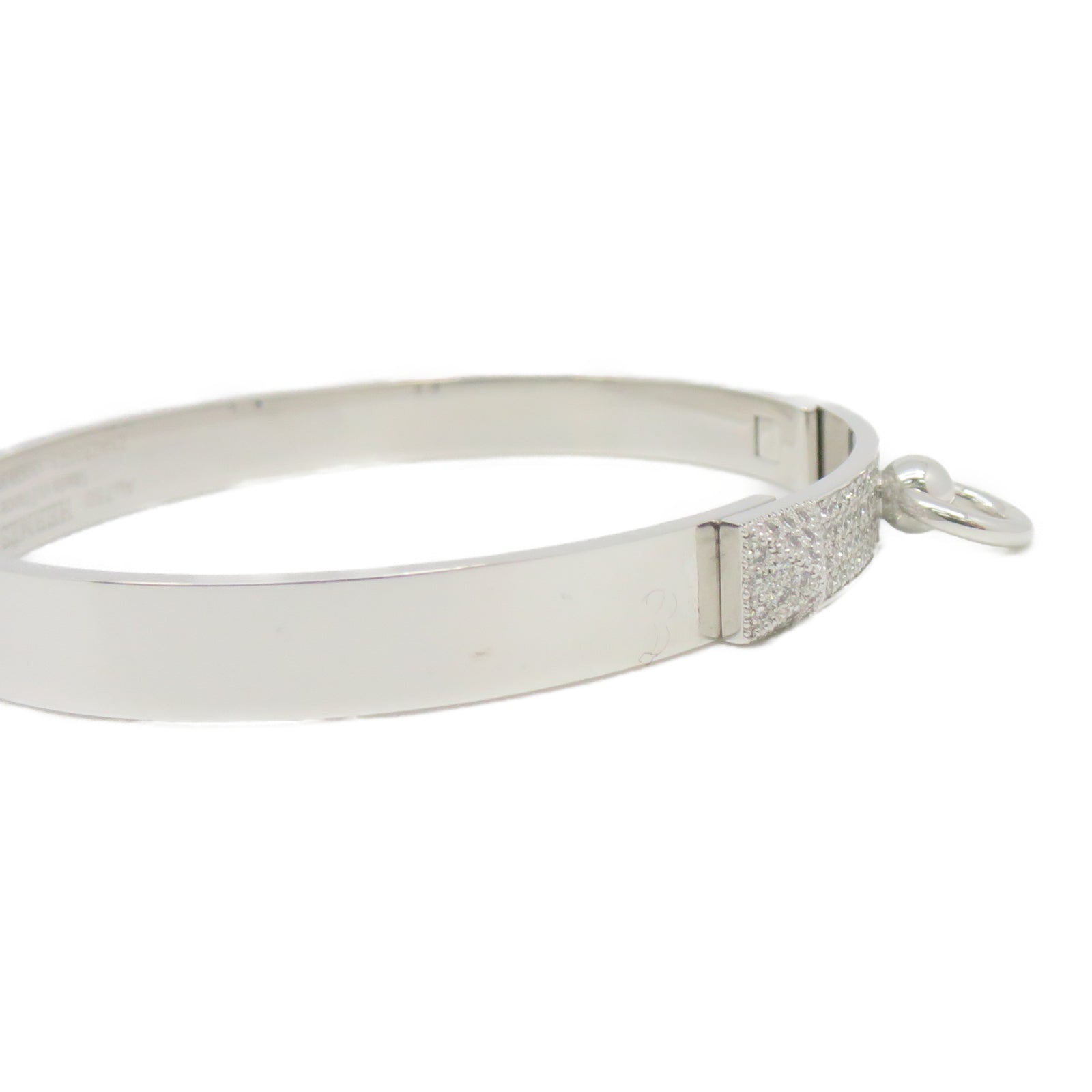HERMES 【激减优惠】18K白金Collier De Chien Bracelet 0.91ct钻石手环