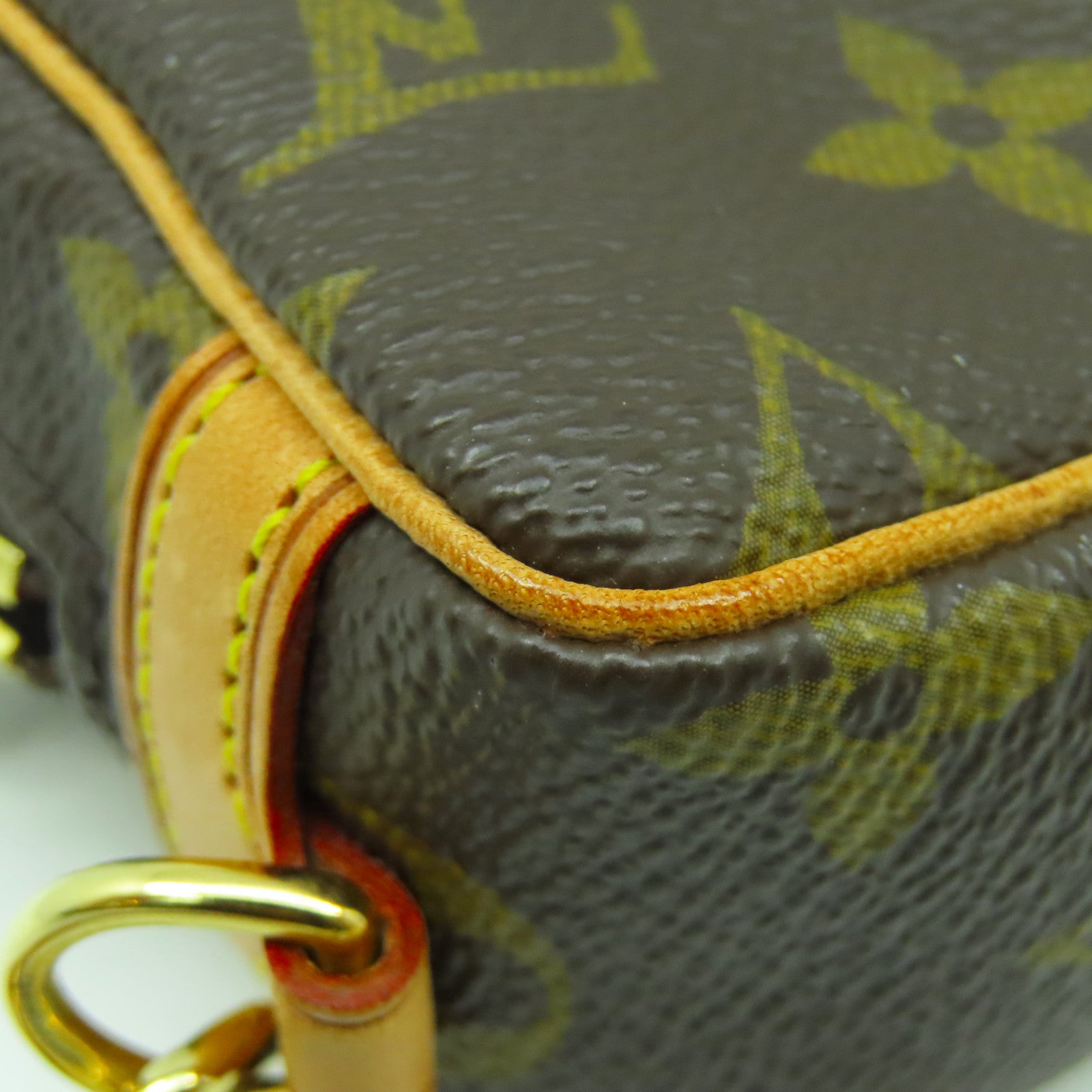 LOUIS VUITTON Monogram Trousse Wapiti Pouch金扣手拿包啡色