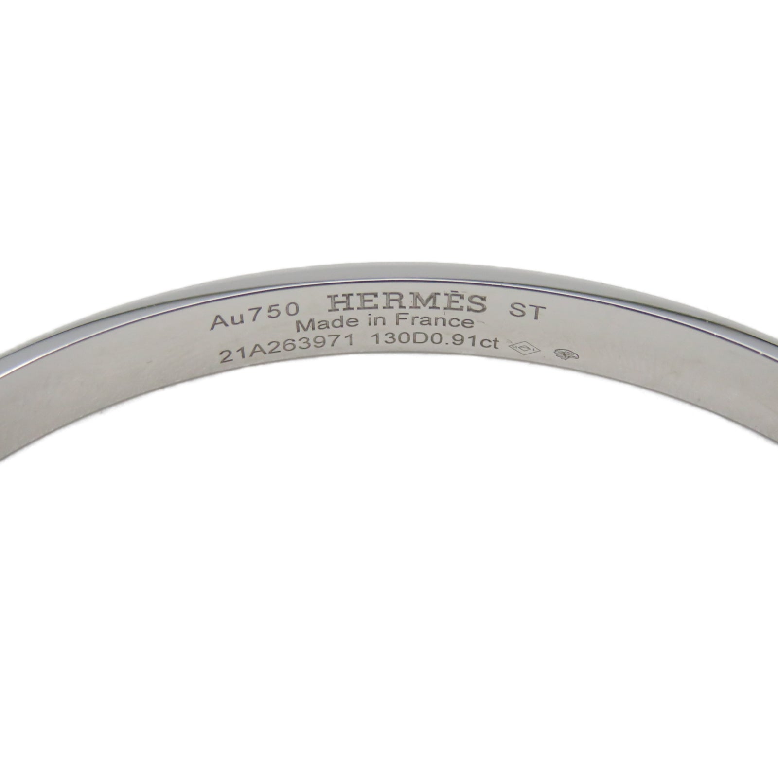 HERMES 【激减优惠】18K白金Collier De Chien Bracelet 0.91ct钻石手环