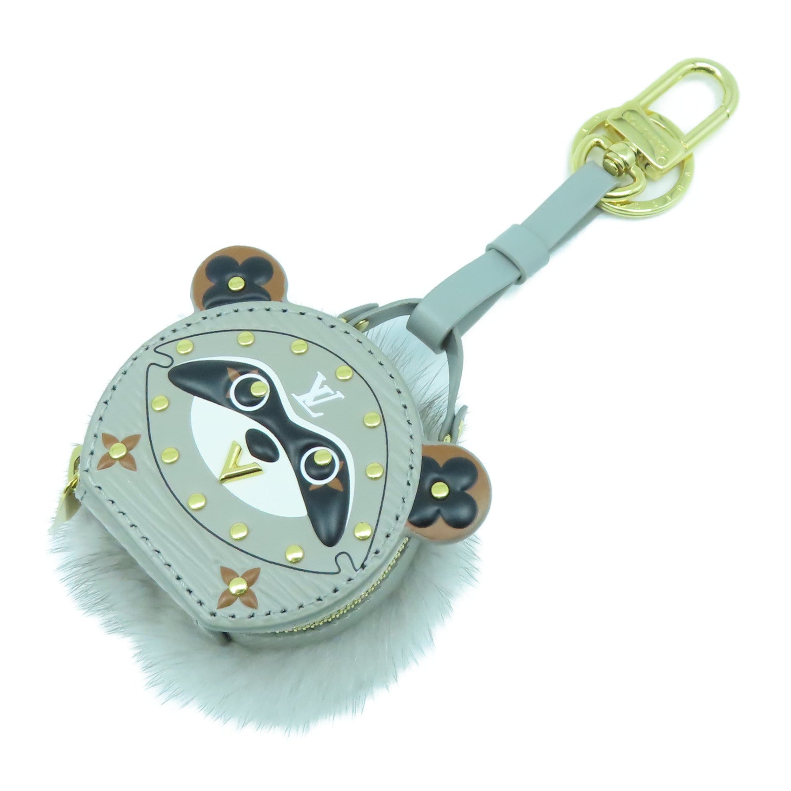 LOUIS VUITTON 皮革/皮草Key Ring/Charm金扣鑰匙圈/掛飾灰色