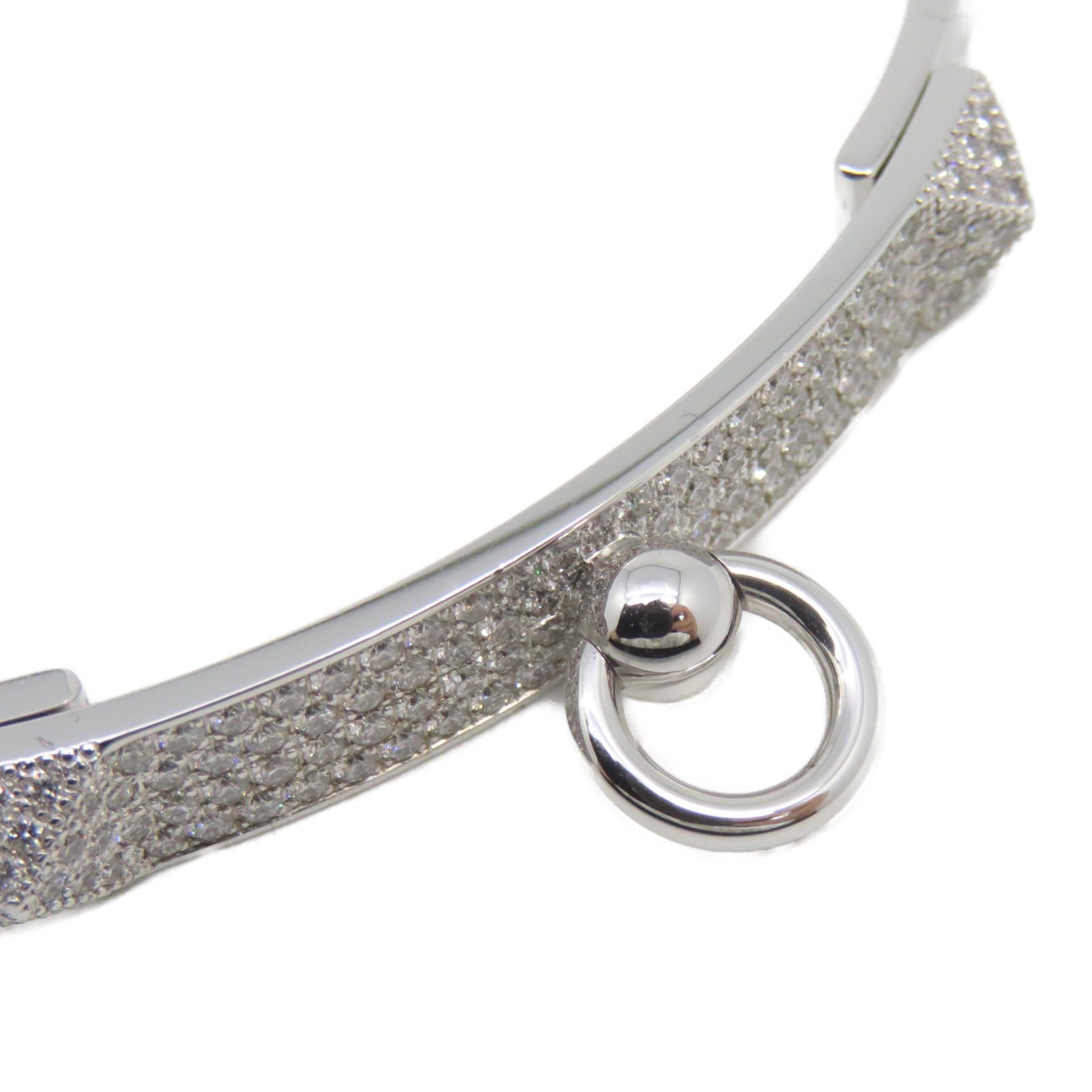 HERMES 【激减优惠】18K白金Collier De Chien Bracelet 0.91ct钻石手环