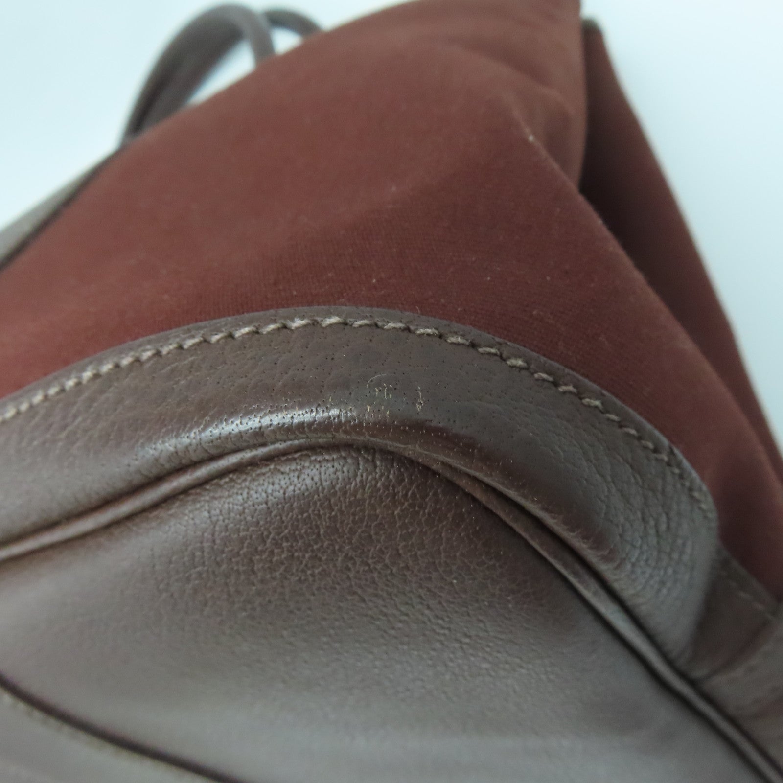 HERMES 帆布Garden Party PM银扣手挽袋红色