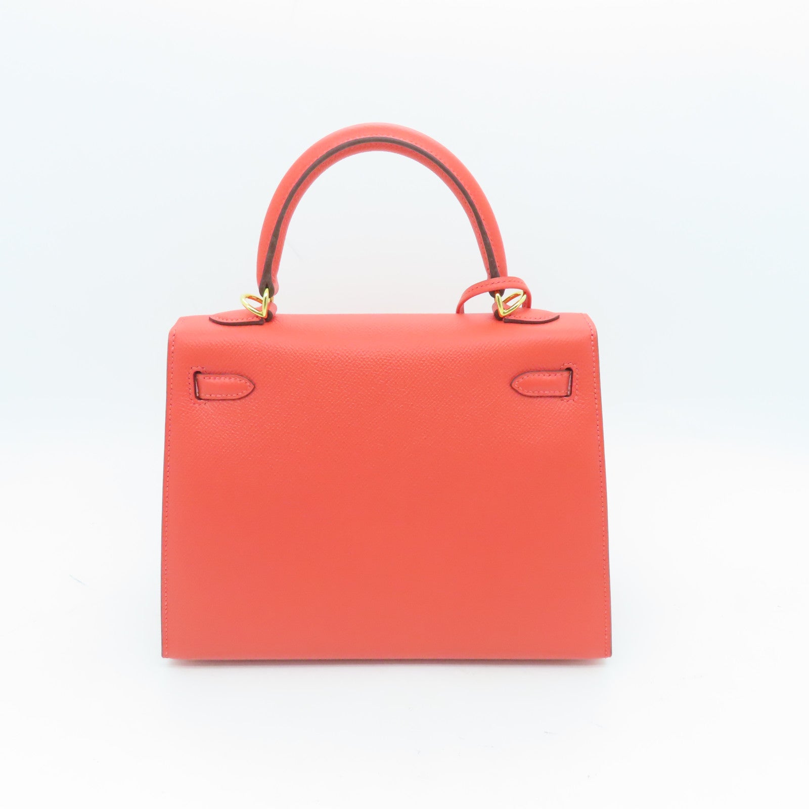 HERMES Epsom皮革Kelly 25金扣手挽肩背两用袋Capucine