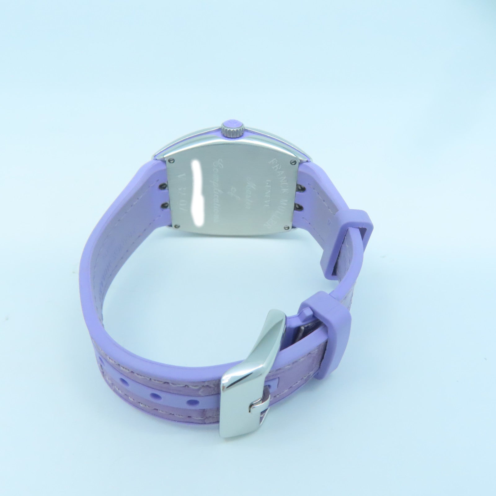 FRANCK MULLER Vanguard不鏽鋼/鱷魚皮革手錶石英機芯白色