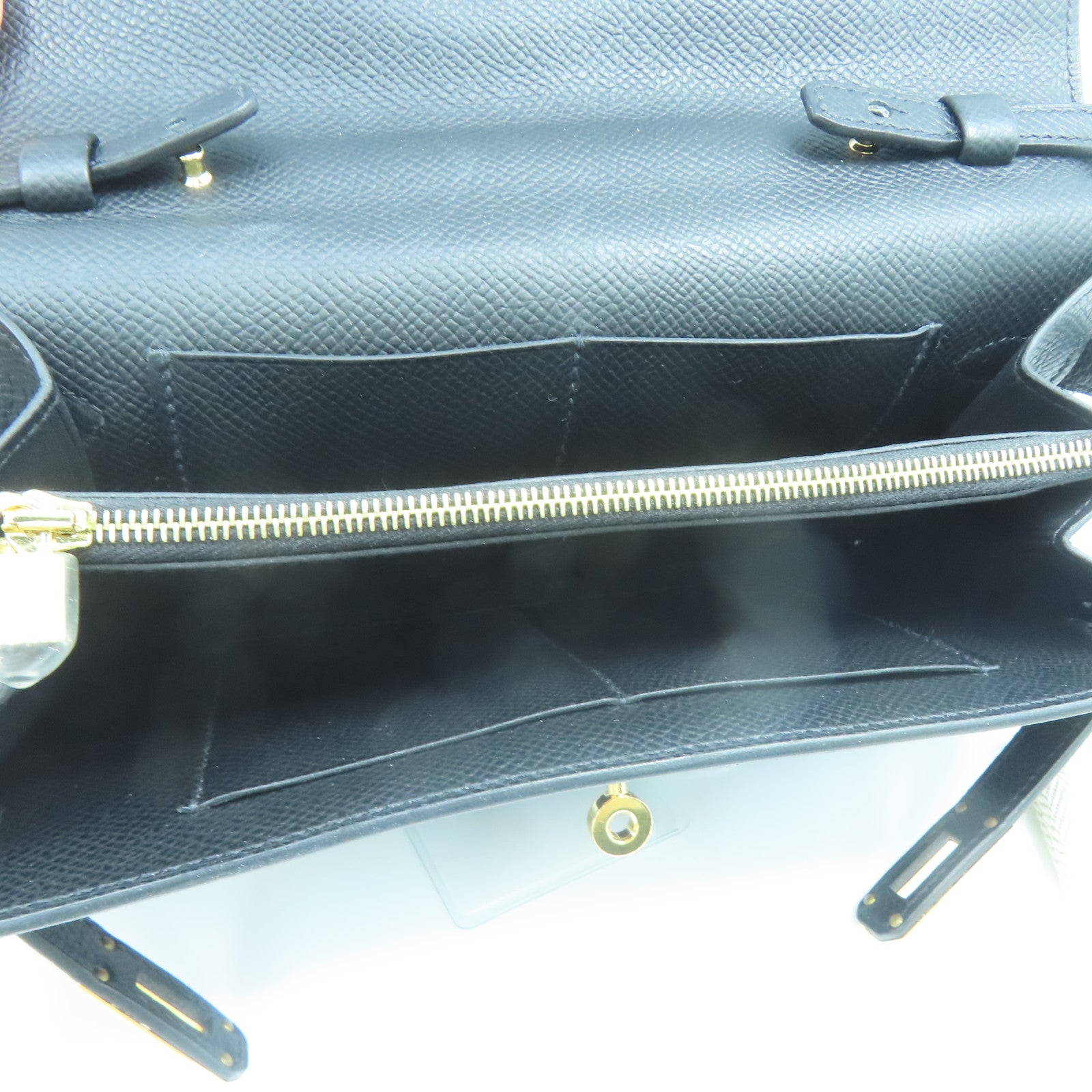 HERMES Epsom皮革Kelly To Go金扣肩背袋黑色