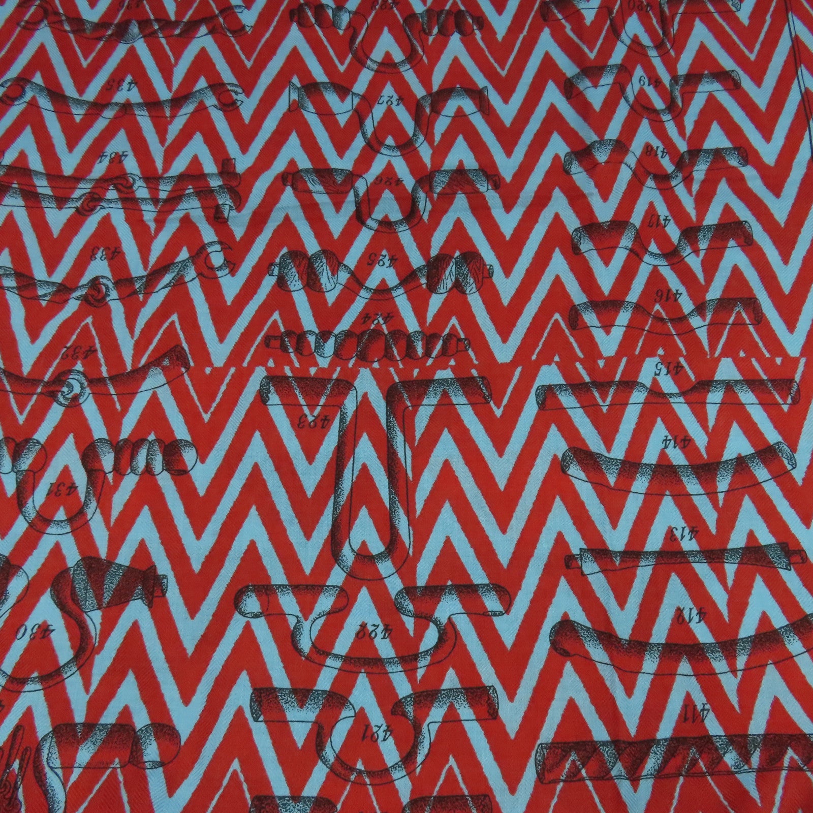 HERMES 【激減優惠】羊絨/絲質Scarf 140X140絲巾藍色/橙色