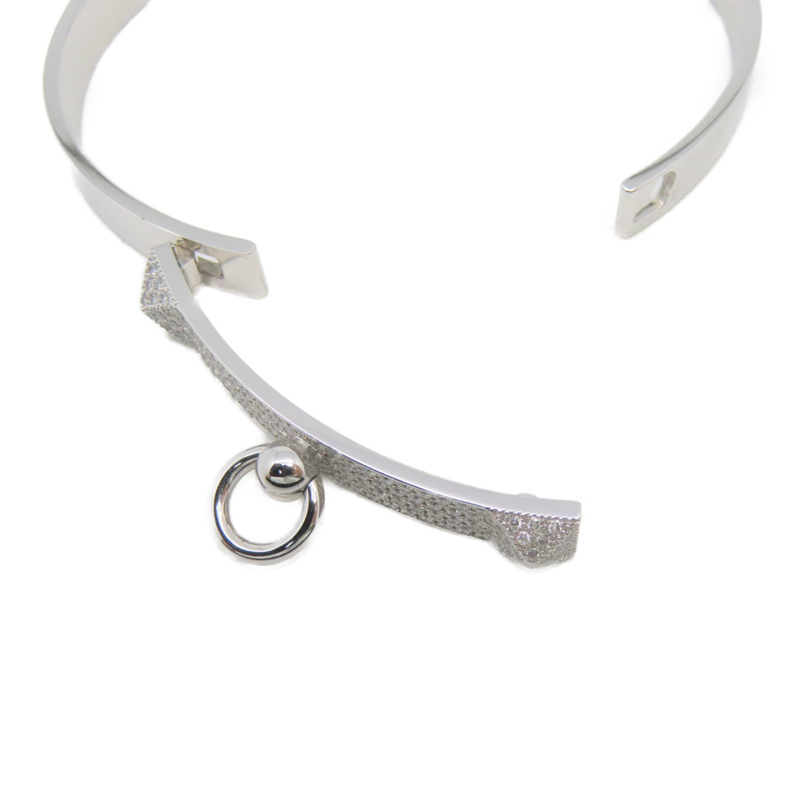 HERMES 【激减优惠】18K白金Collier De Chien Bracelet 0.91ct钻石手环