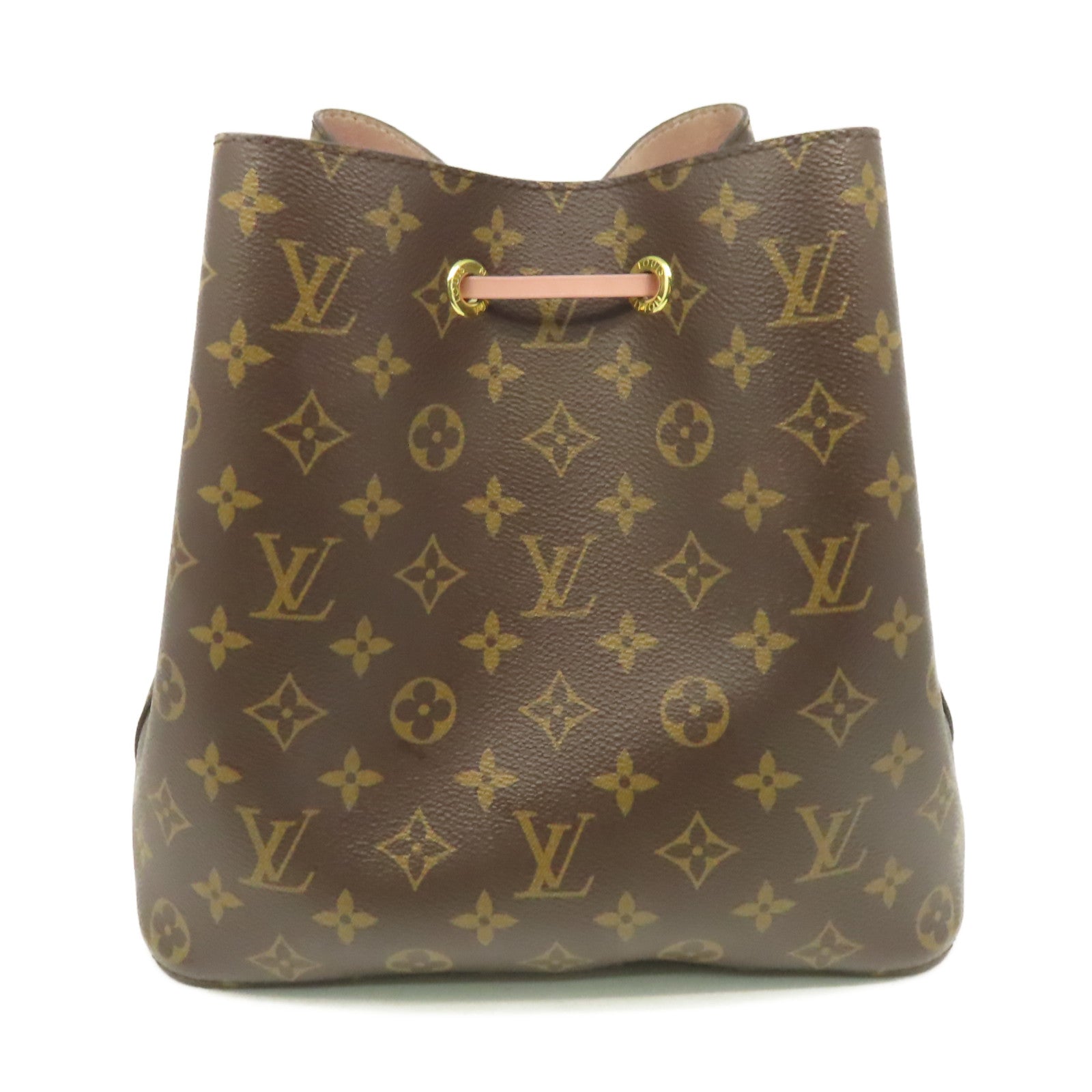 LOUIS VUITTON Monogram NeoNoe MM Shoulder Bag肩背袋啡色/粉紅色