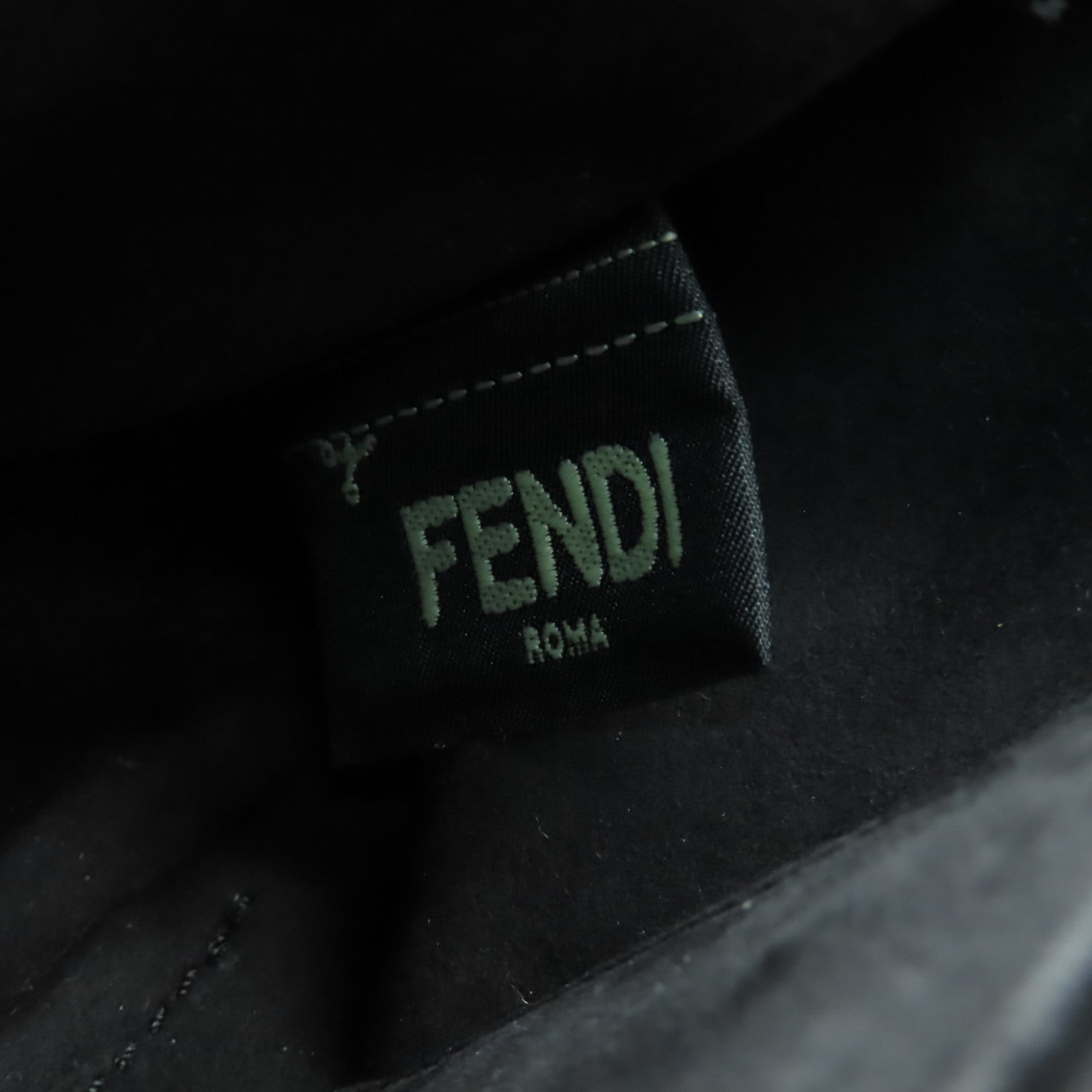 FENDI 牛皮皮革Dot Com銀扣手挽肩背兩用袋黒色