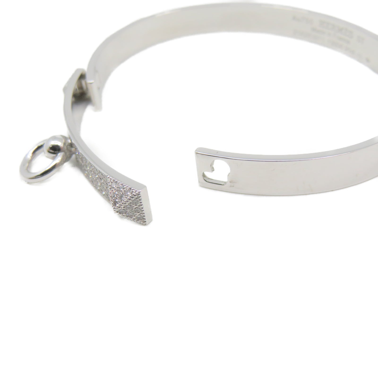 HERMES 【激减优惠】18K白金Collier De Chien Bracelet 0.91ct钻石手环