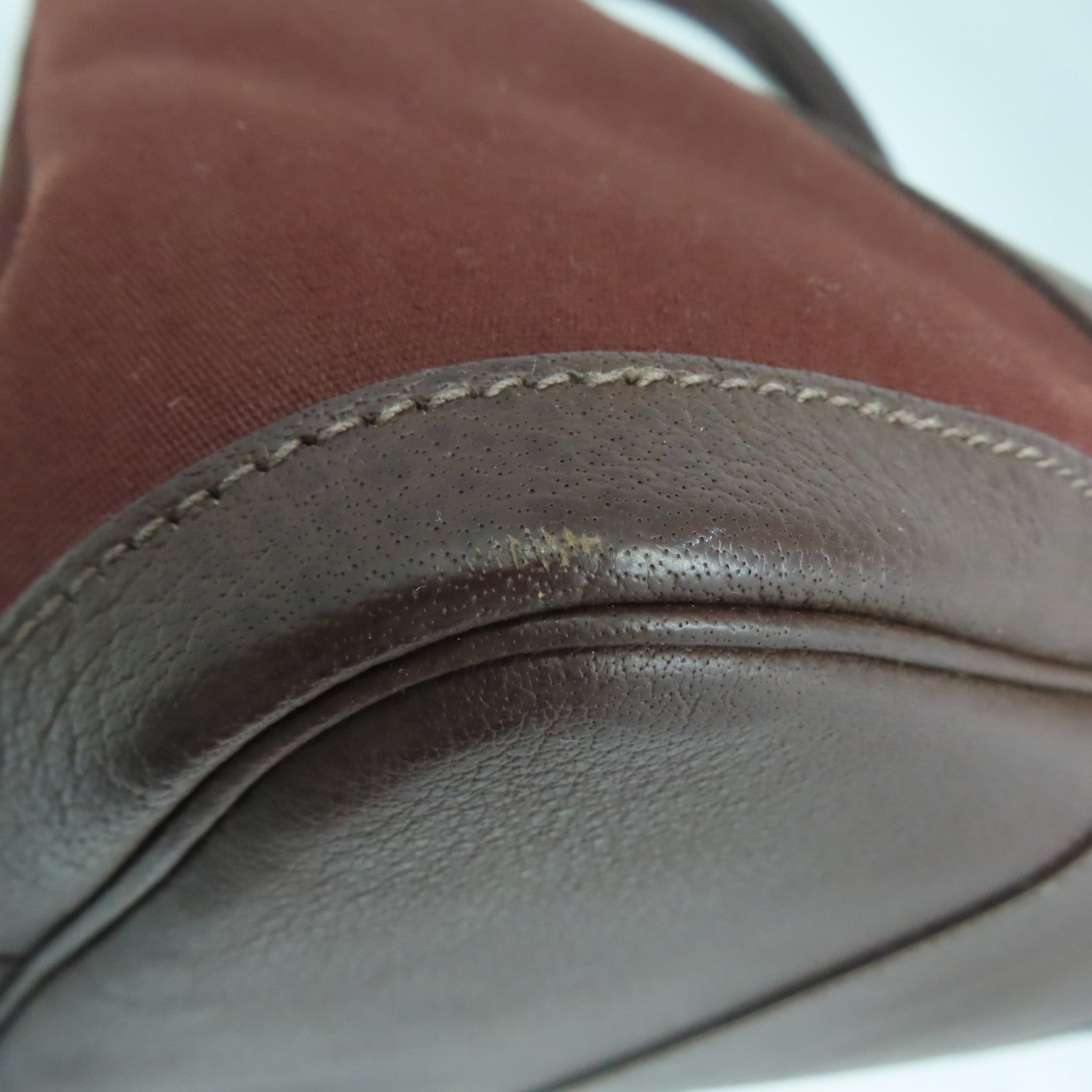 HERMES 帆布Garden Party PM银扣手挽袋红色
