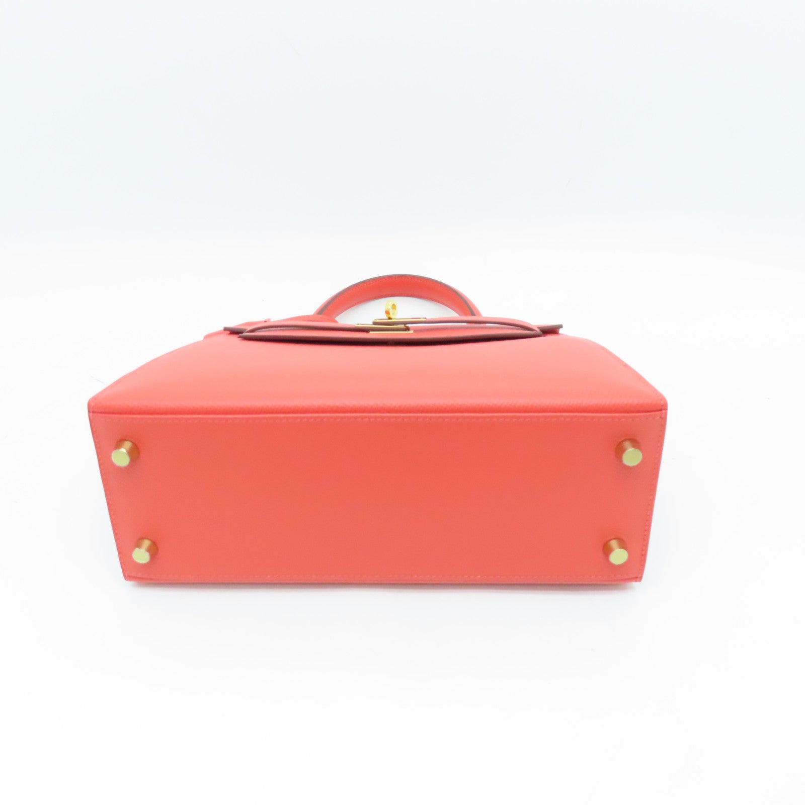 HERMES Epsom皮革Kelly 25金扣手挽肩背两用袋Capucine