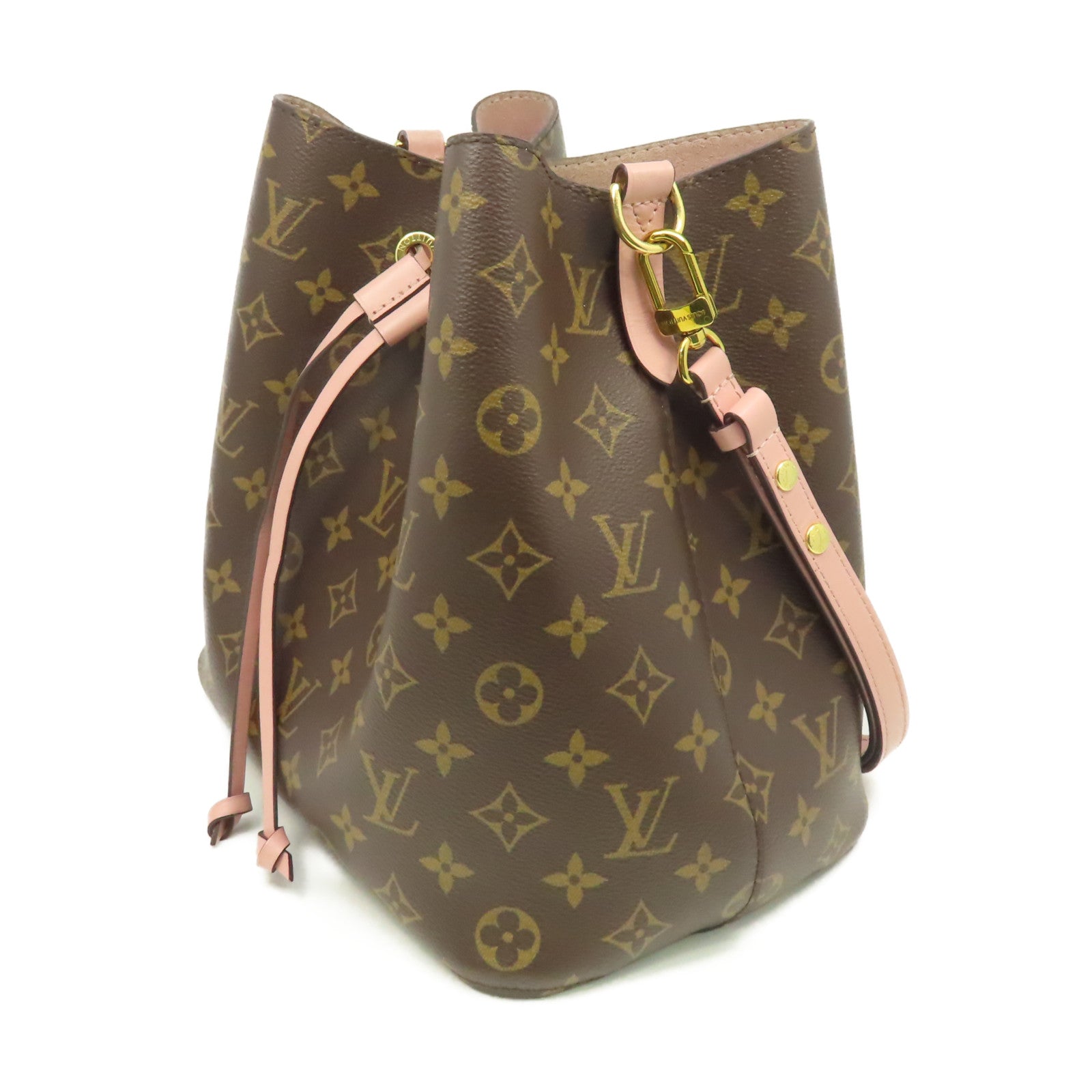 LOUIS VUITTON Monogram NeoNoe MM Shoulder Bag肩背袋啡色/粉紅色