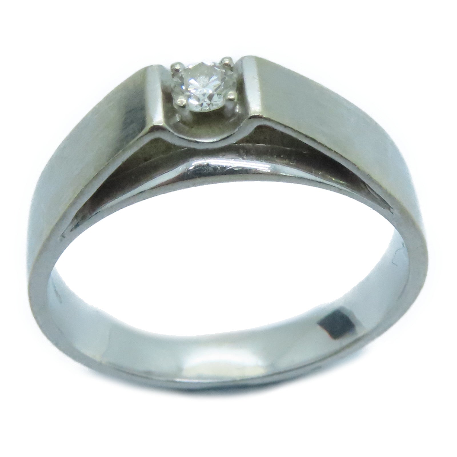 JEWELRY 18K白金Diamond Ring 0.12ct钻石戒指US#9.5