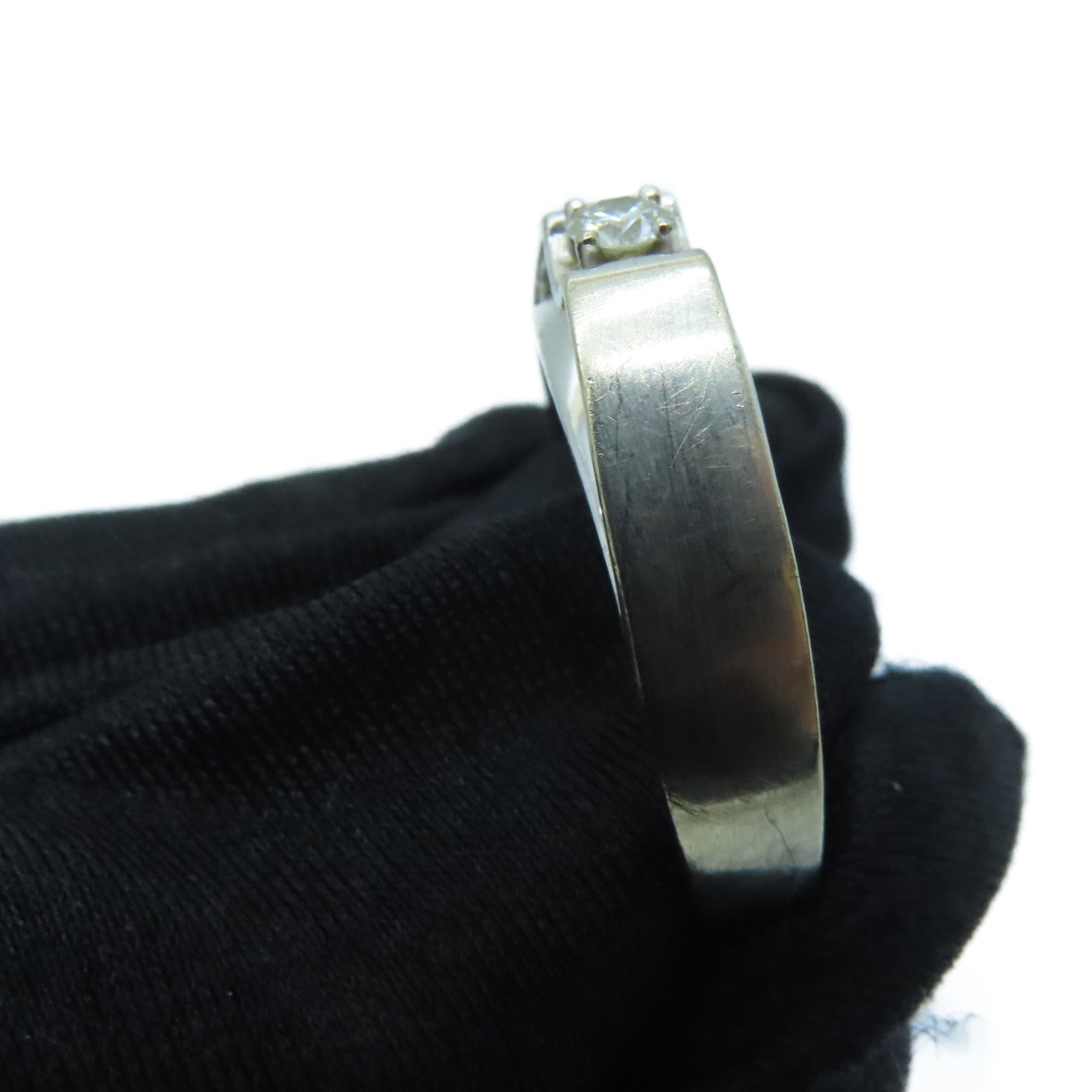 JEWELRY 18K白金Diamond Ring 0.12ct钻石戒指US#9.5