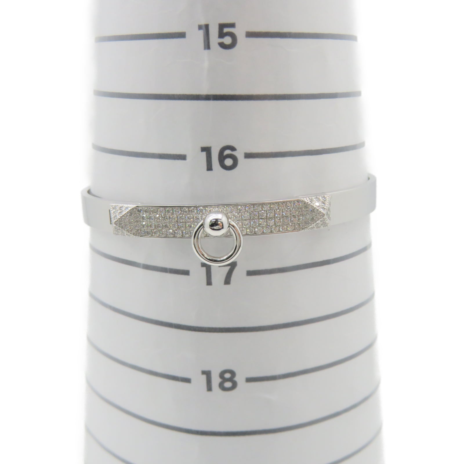 HERMES 【激减优惠】18K白金Collier De Chien Bracelet 0.91ct钻石手环
