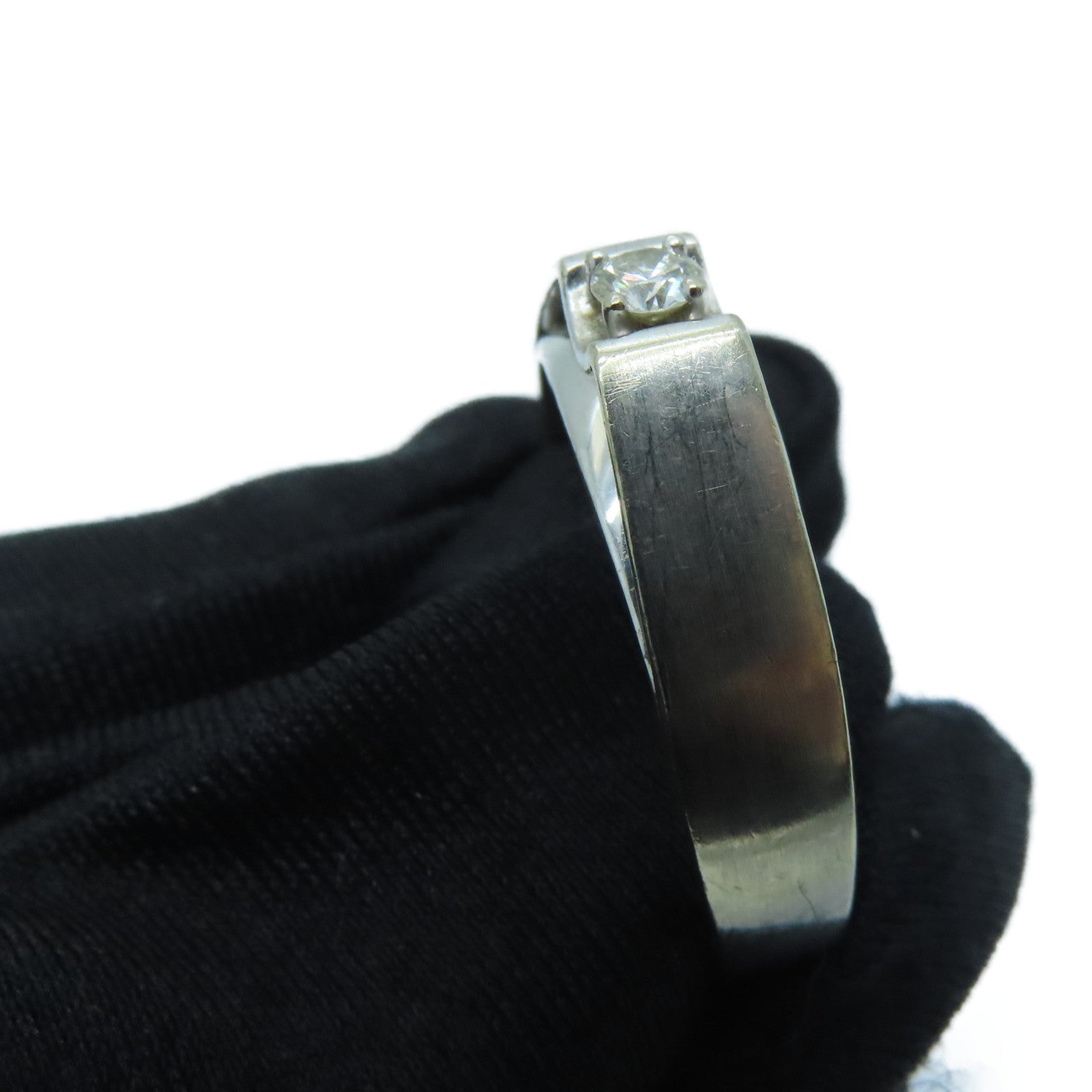 JEWELRY 18K白金Diamond Ring 0.12ct钻石戒指US#9.5