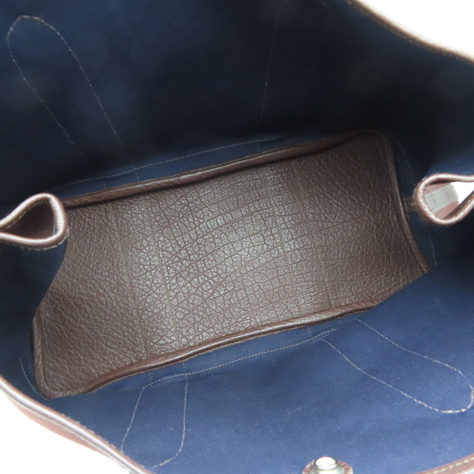 HERMES 帆布Garden Party PM银扣手挽袋红色