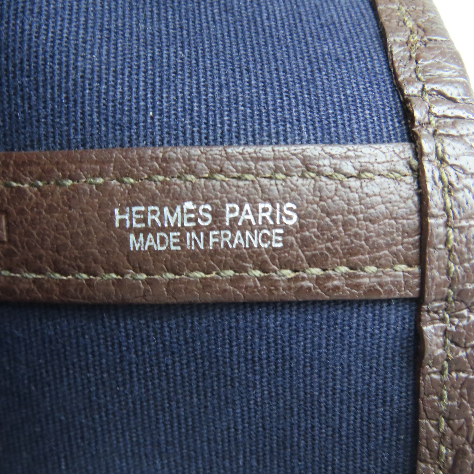 HERMES 帆布Garden Party PM银扣手挽袋红色