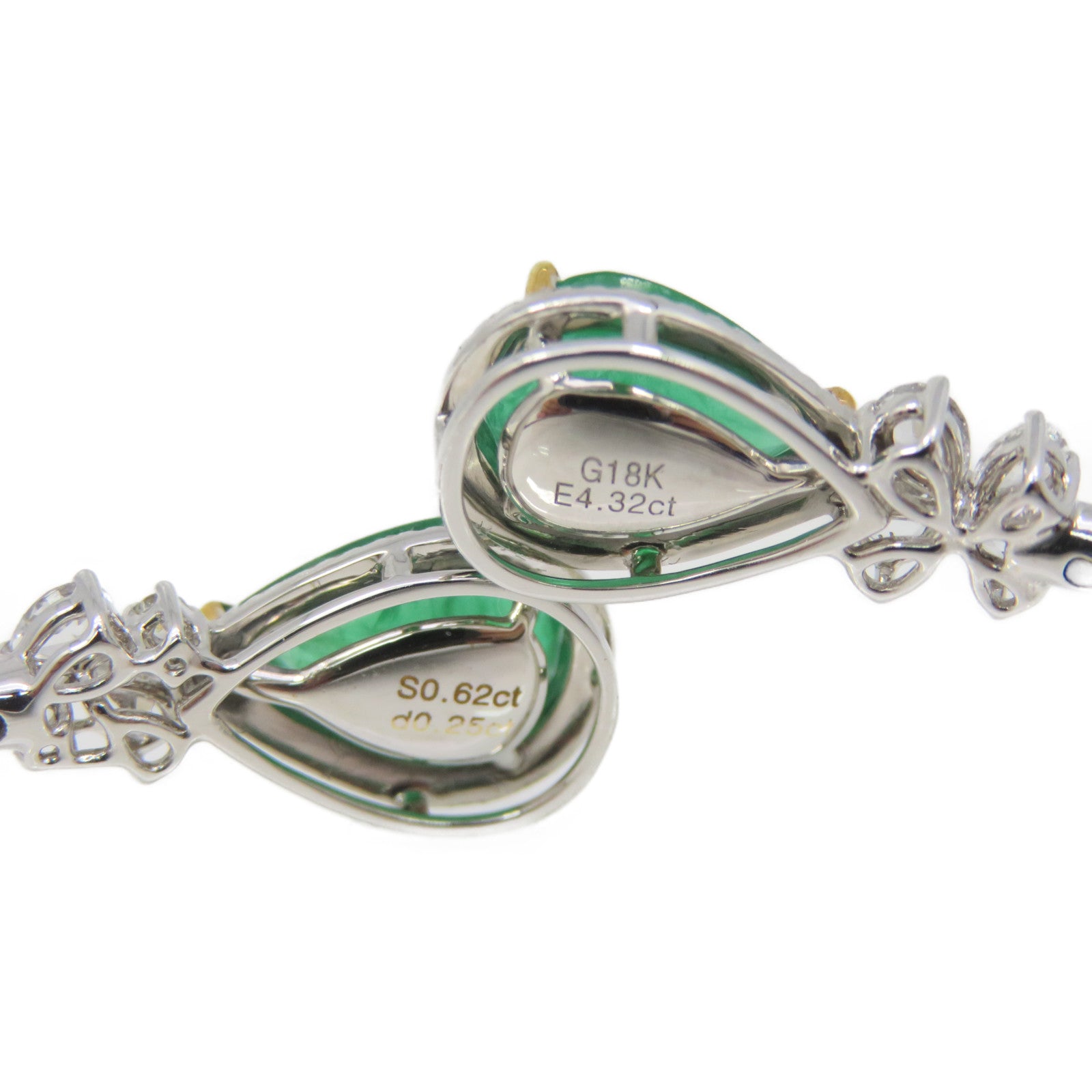 JEWELRY 【激減優惠】18K白金/0.62ct鑽石/4.32ct綠寶石Emerald Bangle手鐲綠色