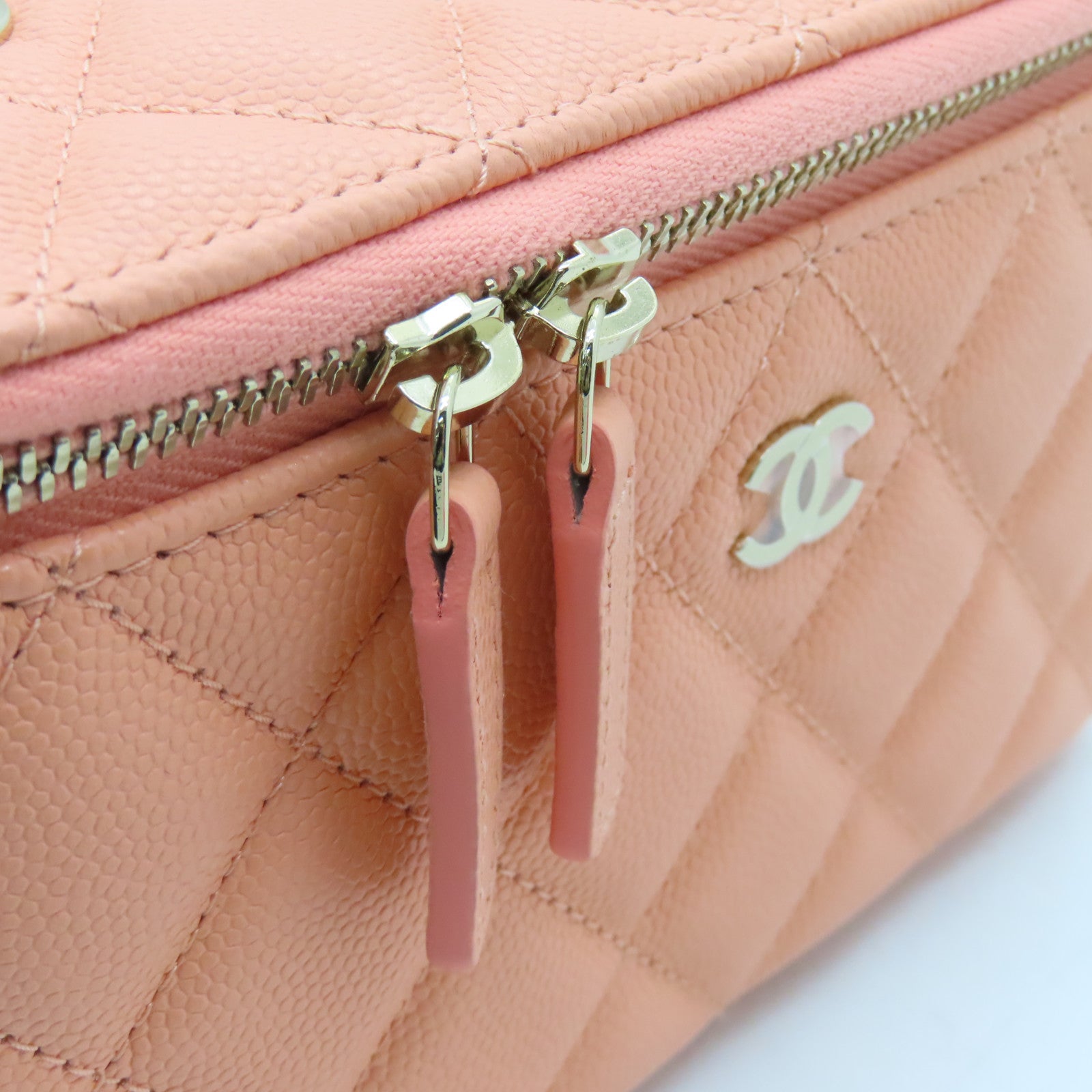 CHANEL 【激減優惠】菱格Caviar皮革Chain Shoulder Bag金扣鏈帶肩背袋粉紅色