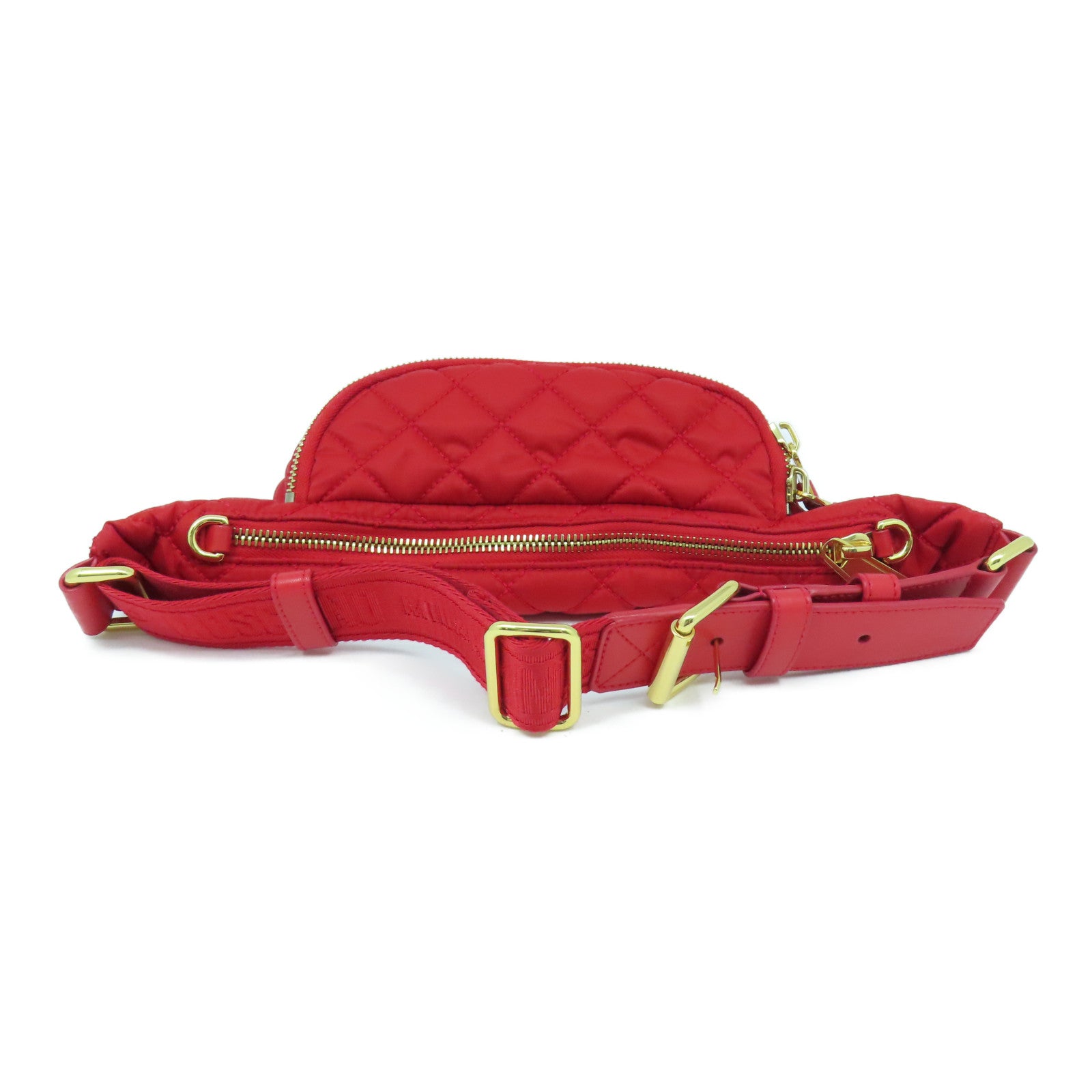 MOSCHINO 尼龍Belt Bag金扣腰包紅色