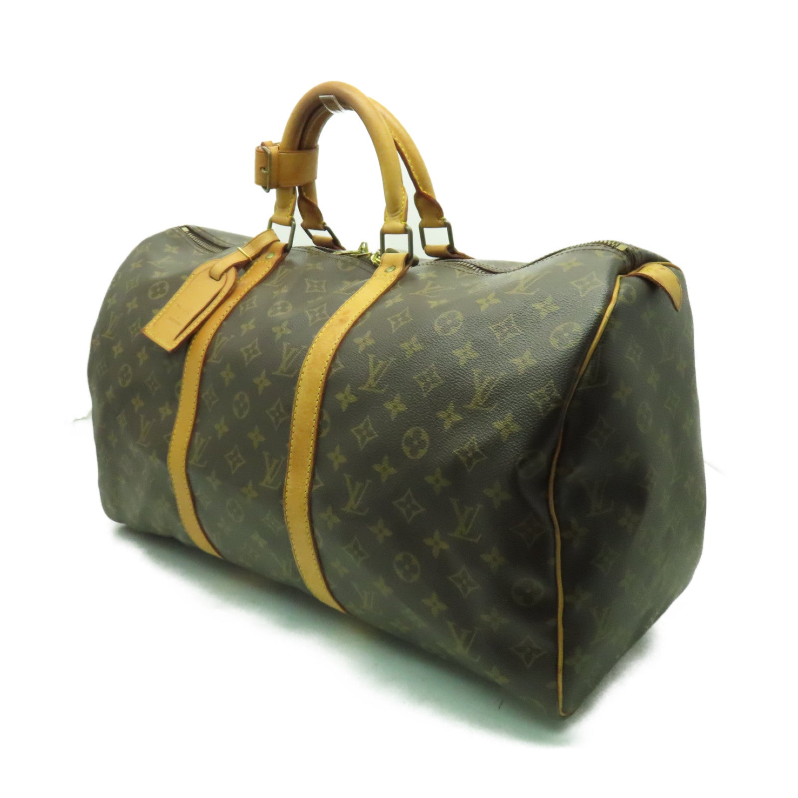 LOUIS VUITTON Monogram Keepall 50金扣波士頓包棕色