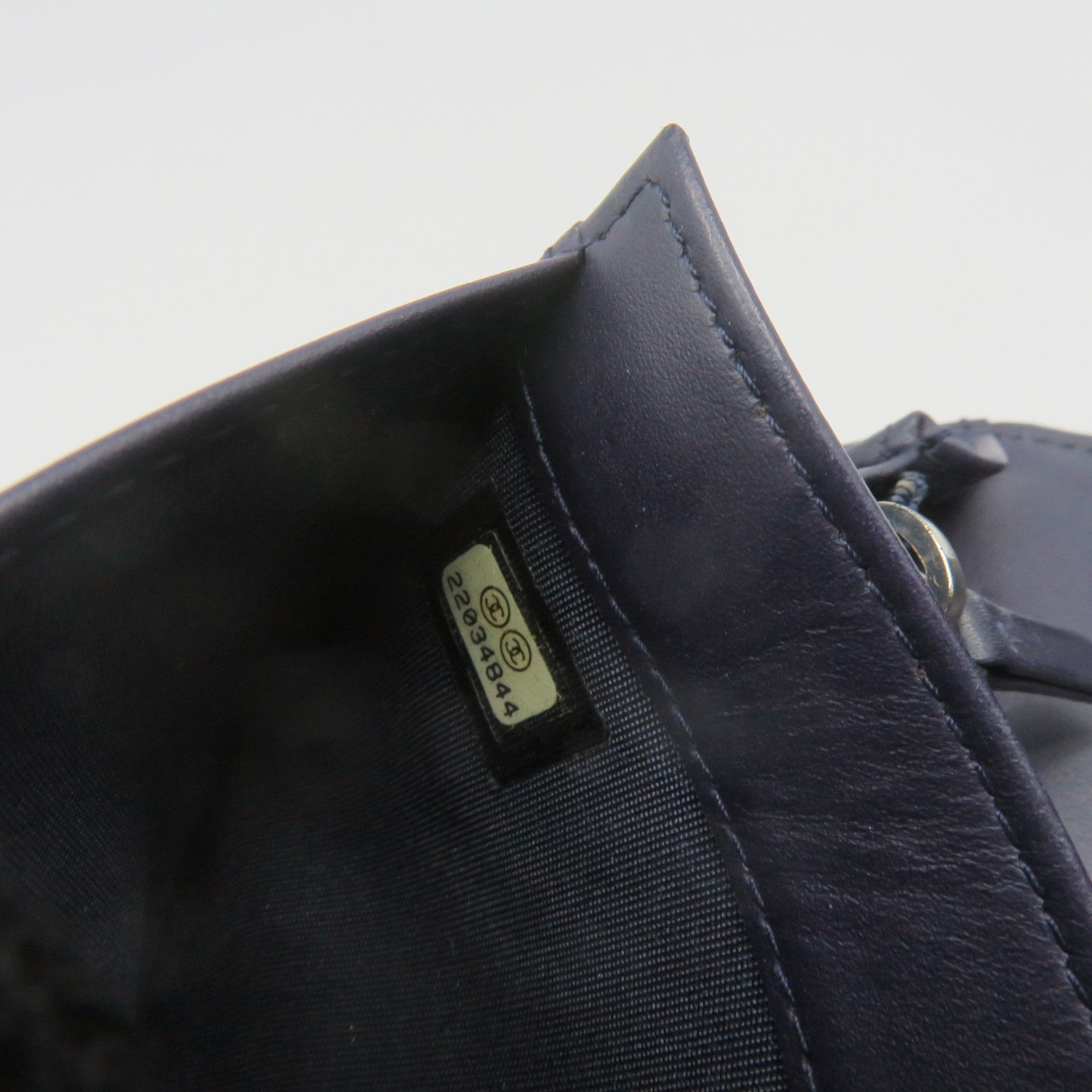 CHANEL Caviar Leather Long Wallet Purple