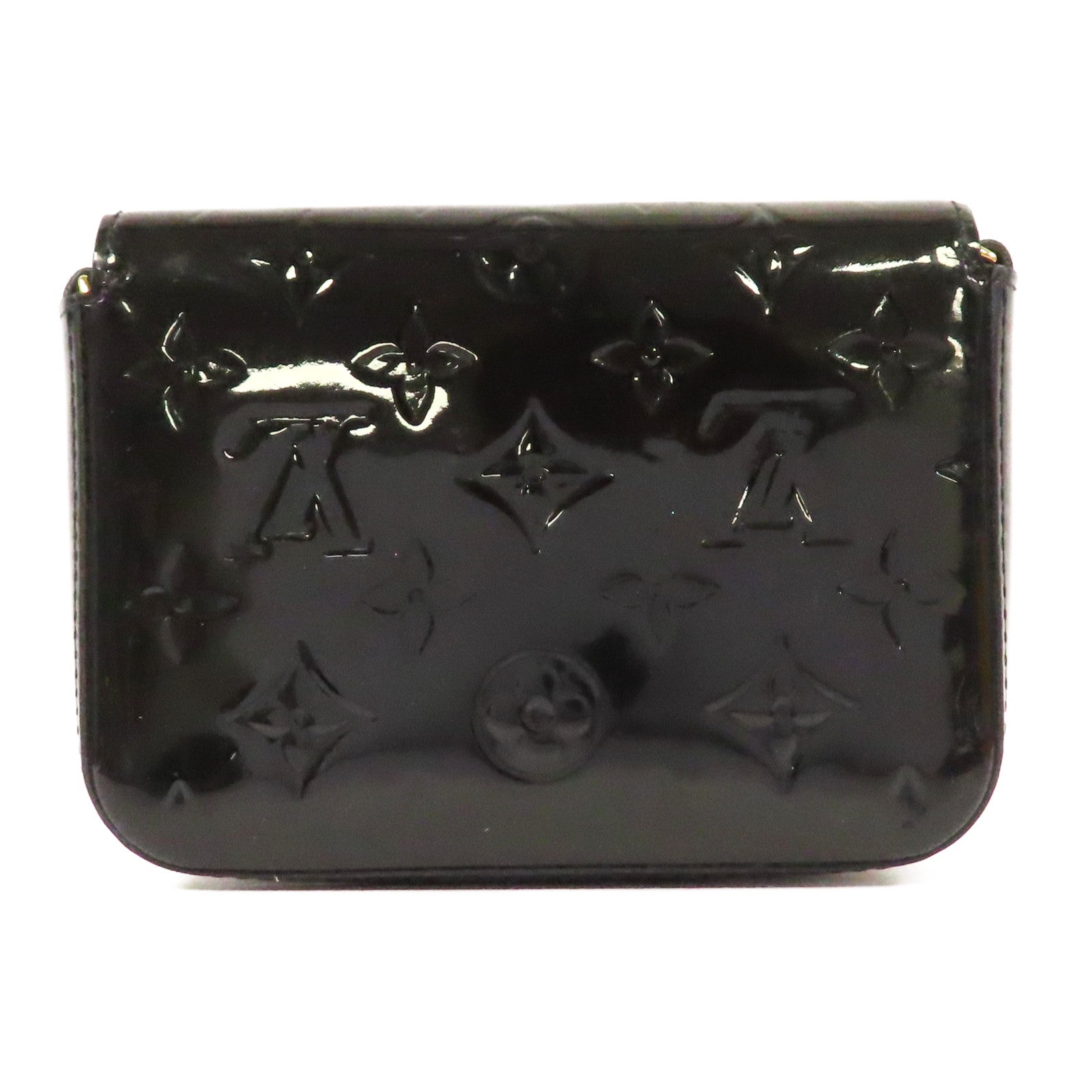 LOUIS VUITTON Monogram Vernis Sac Luice金扣肩背袋墨綠色