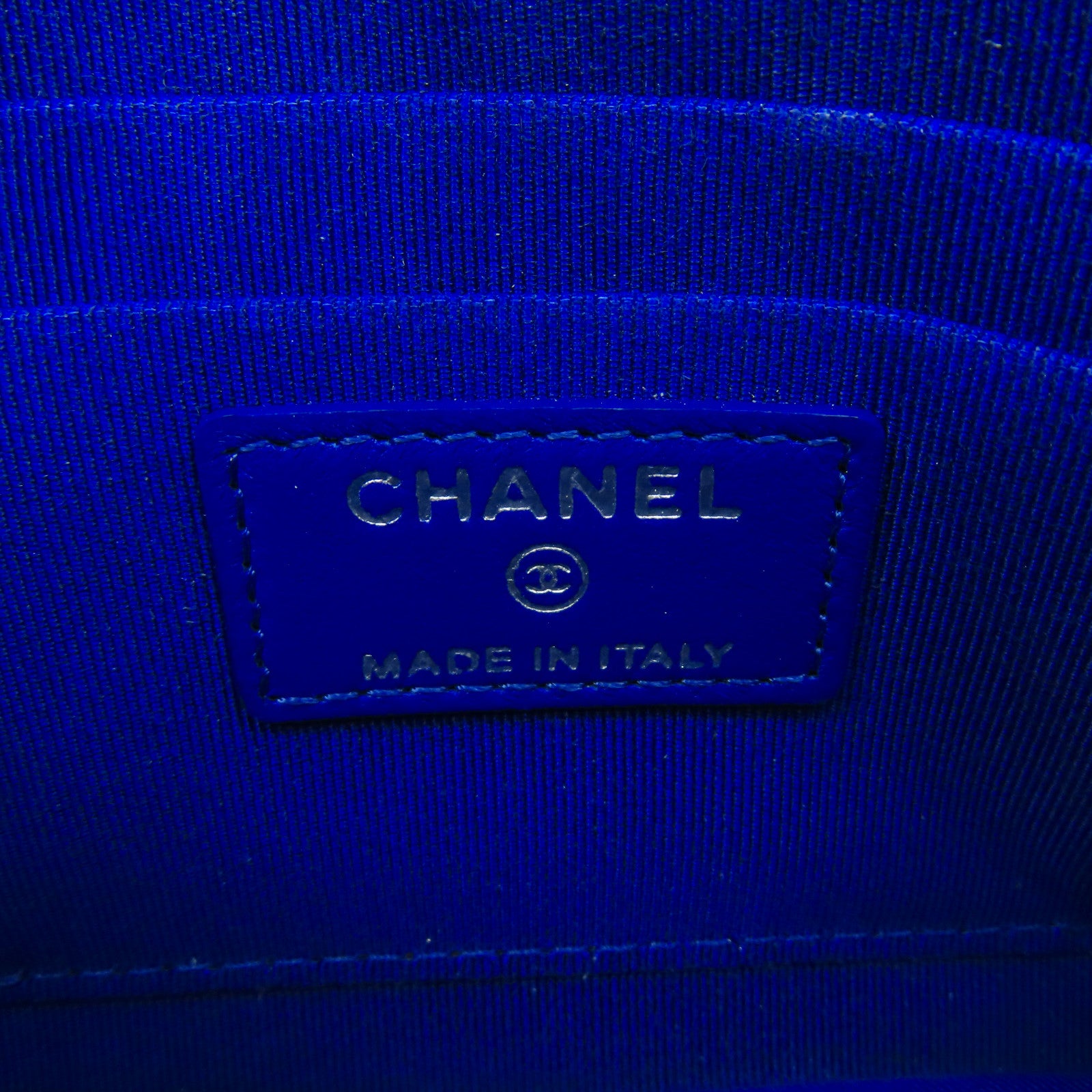 CHANEL 菱格羊皮皮革Zipper Long Wallet銀扣長錢包藍色