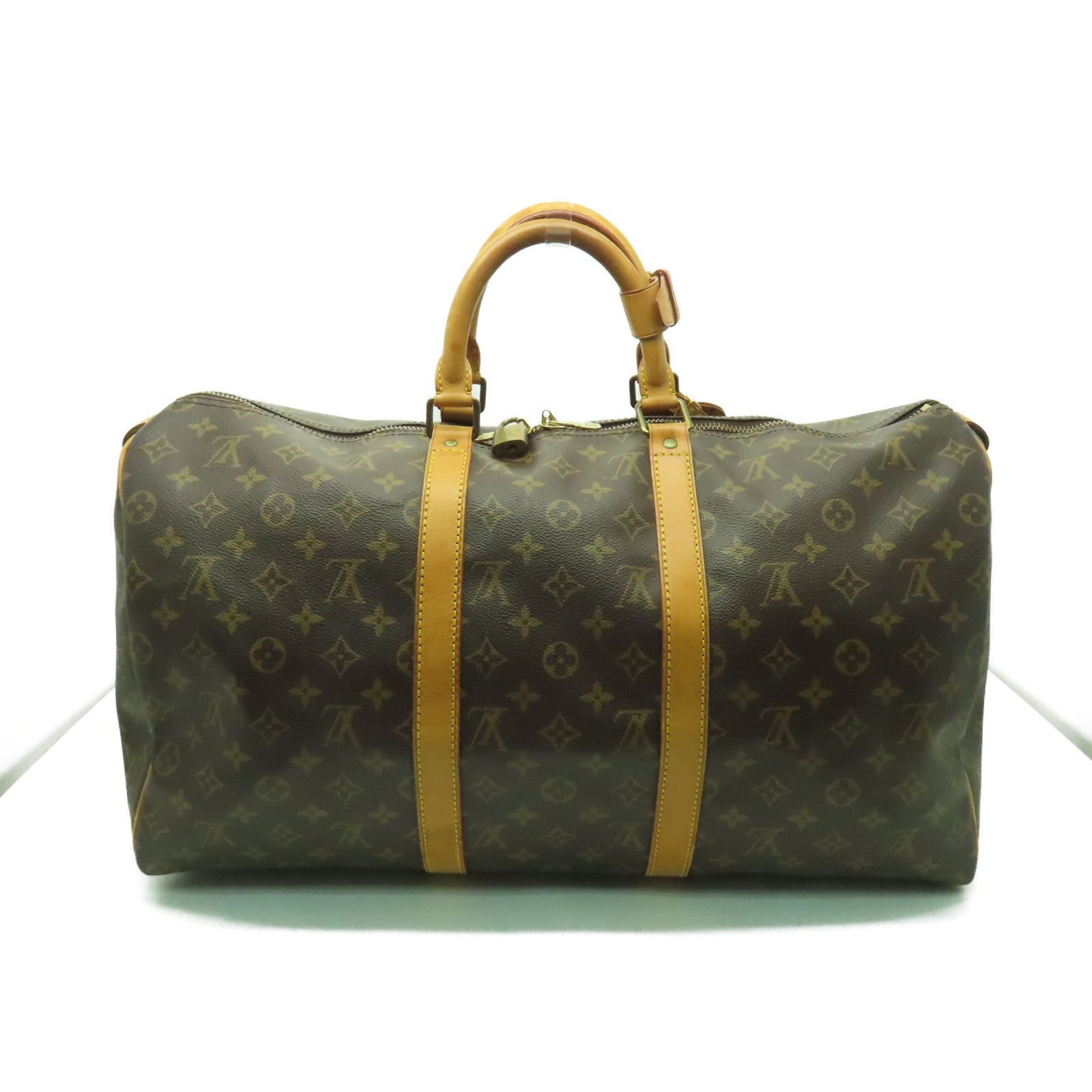 LOUIS VUITTON Monogram Keepall 50金扣波士頓包棕色