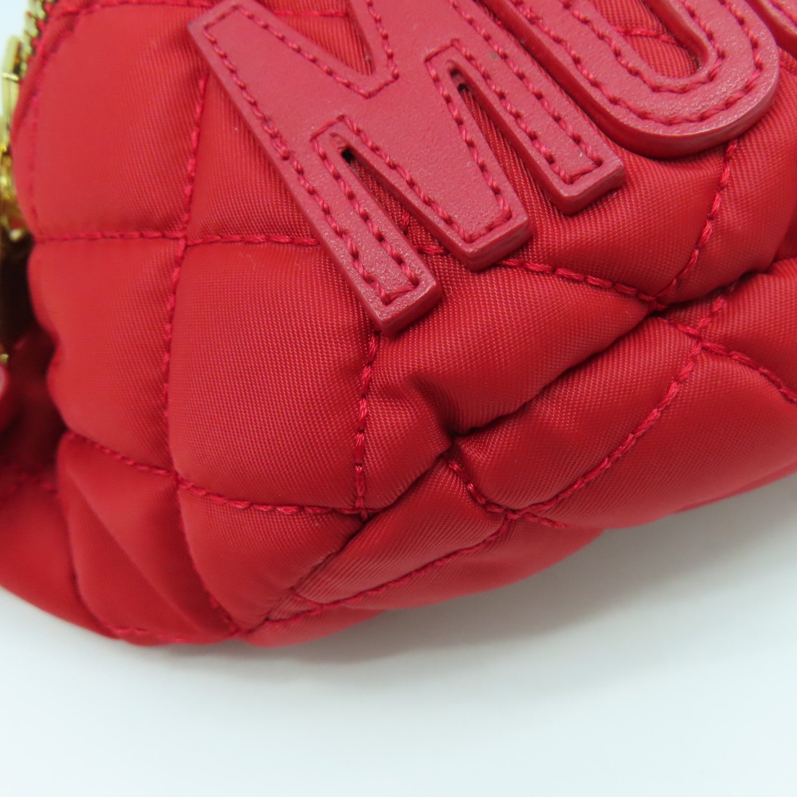 MOSCHINO 尼龍Belt Bag金扣腰包紅色
