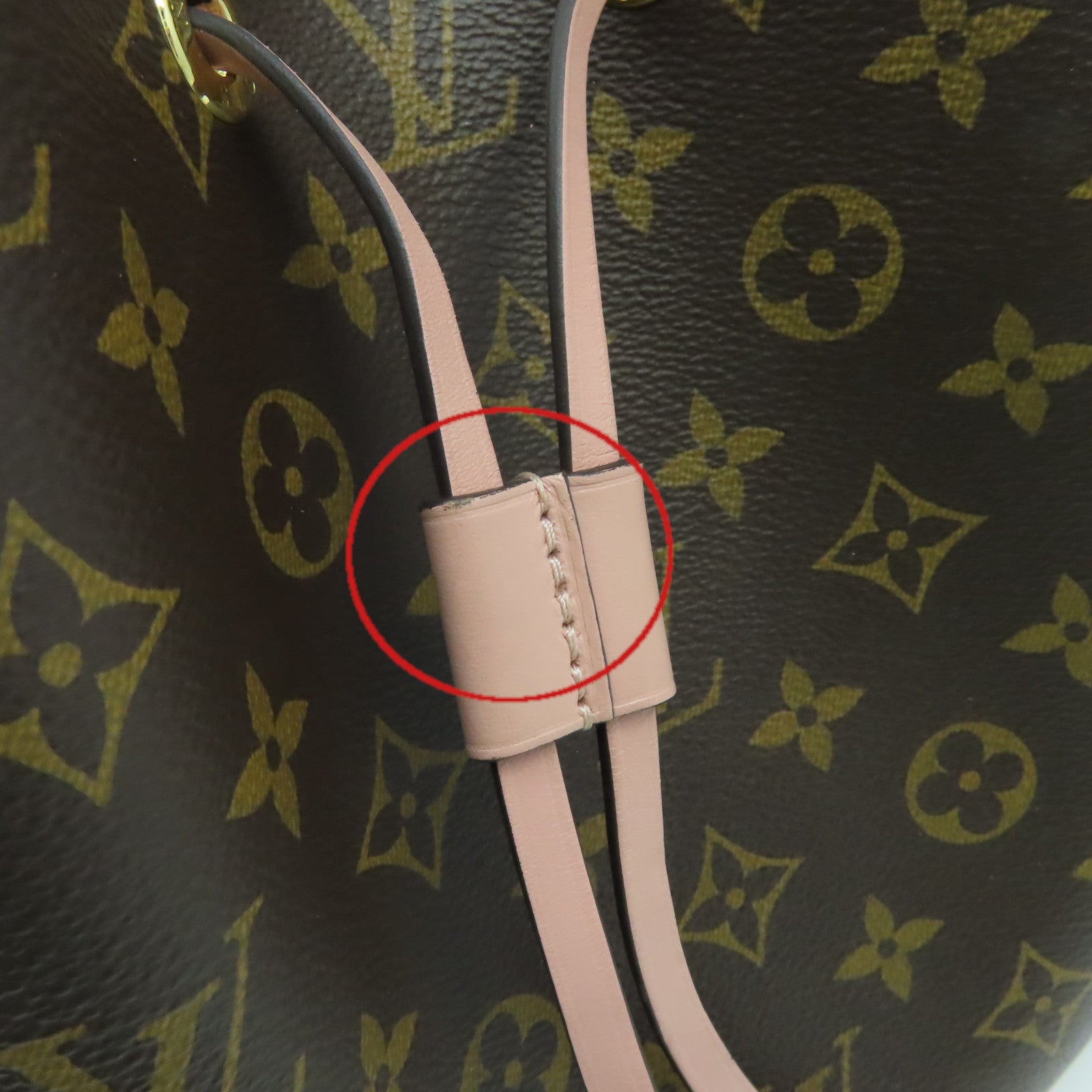LOUIS VUITTON Monogram NeoNoe MM Shoulder Bag肩背袋啡色/粉紅色