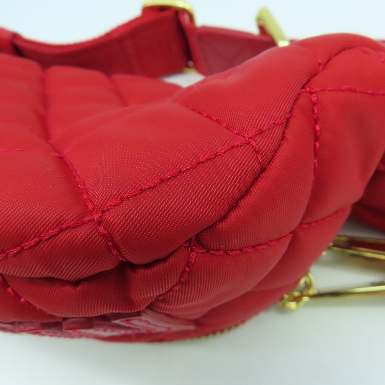 MOSCHINO 尼龍Belt Bag金扣腰包紅色