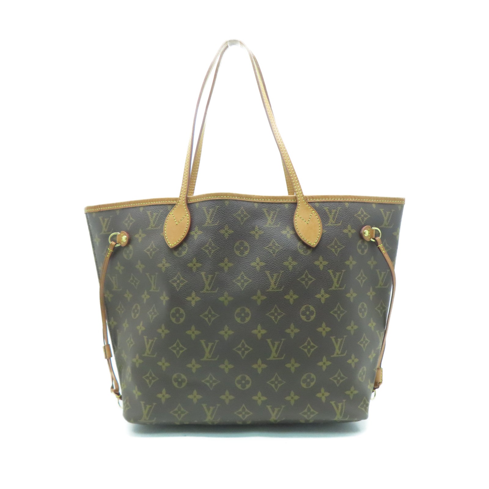 LOUIS VUITTON Monogram Neverfull MM金扣肩背袋啡色